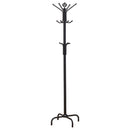 Collier - 12 Hook Freestanding Coat Rack Hat Hanger - Black - Atlantic Fine Furniture Inc