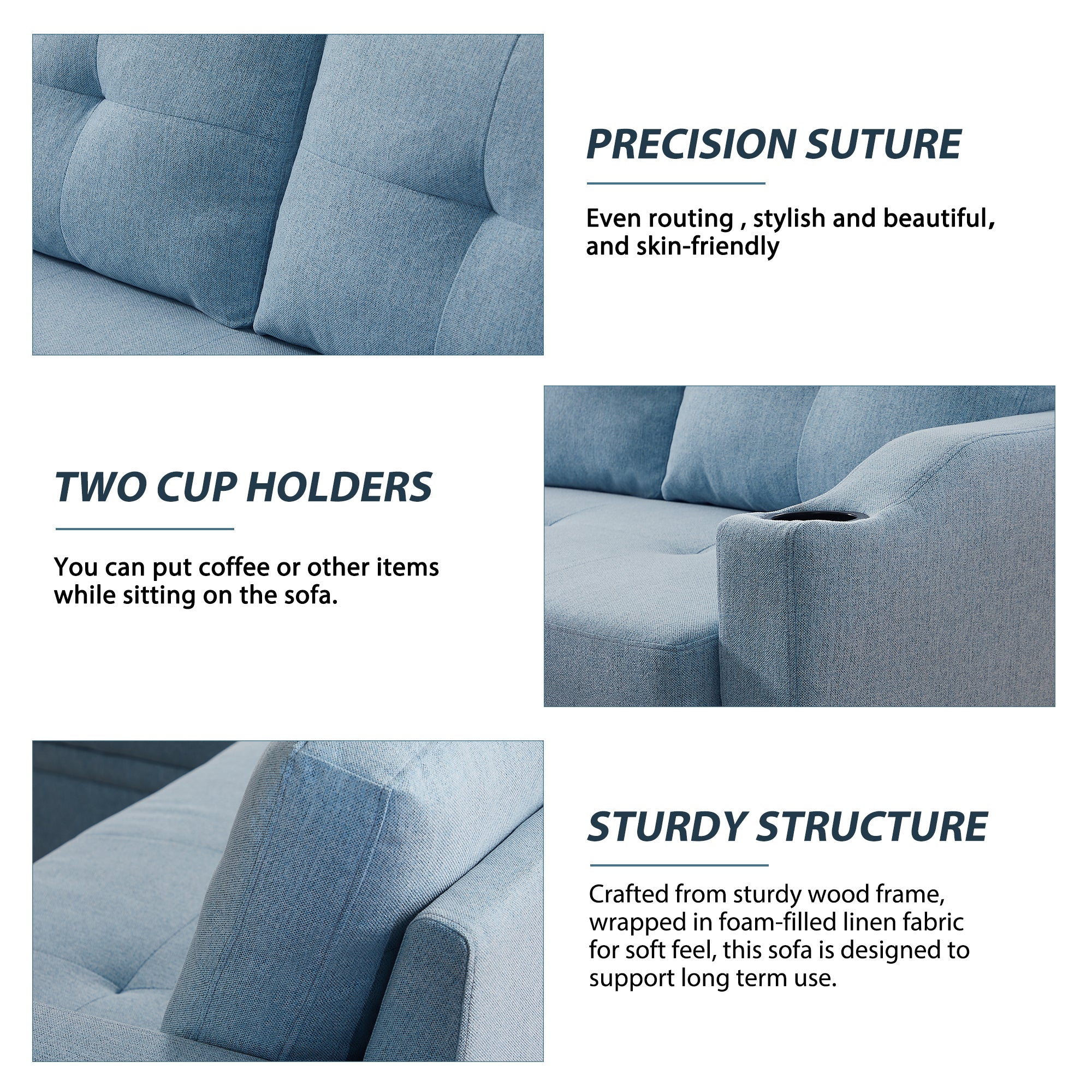 Orisfur. 81" Sleeper Sofa Bed Reversible Sectional Couch with Storage Chaise and Two Cup Holders for Living Room Furniture Set - Atlantic Fine Furniture Inc