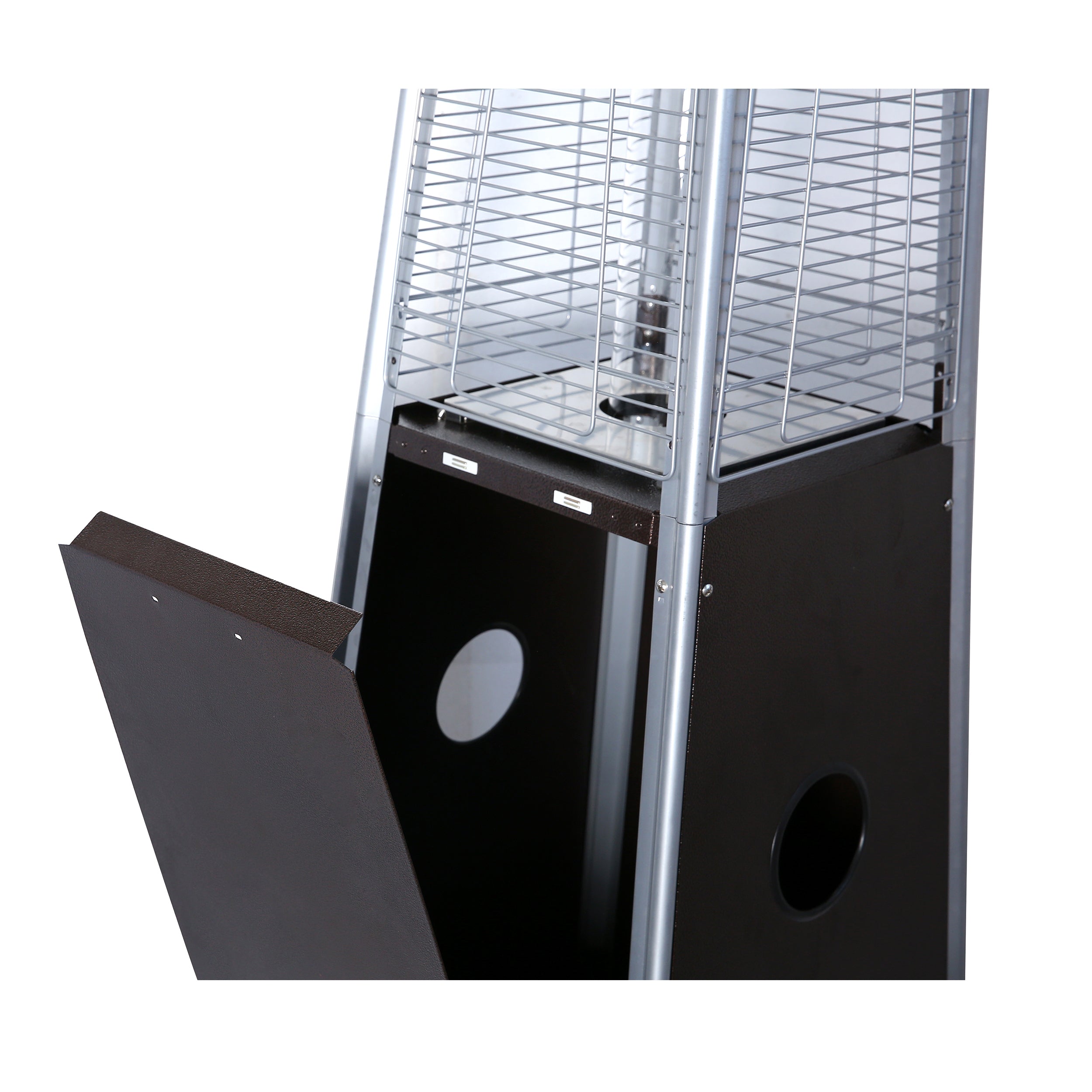 Pulse ignition Iron Glass Tube Pyramid Outdoor 40000BUT Pyramid Flame Heater - Atlantic Fine Furniture Inc