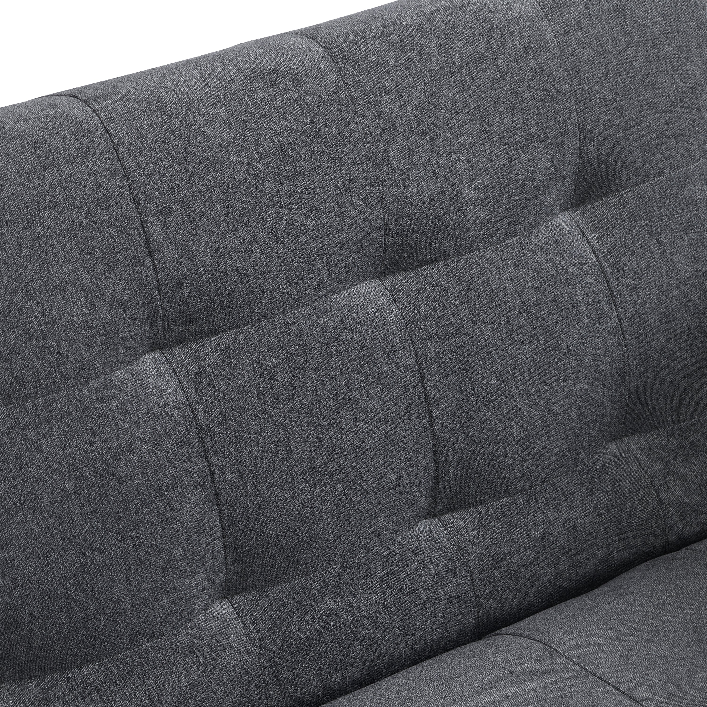 Sofa Bed Convertible Folding Dark Grey Lounge Couch Loveseat Sleeper Sofa Armrests Living Room Bedroom Apartment Reading Room - Atlantic Fine Furniture Inc