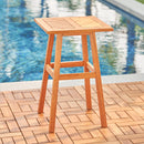 Olina Honey Fish Bone Eucalyptus Wooden Outdoor Side Table - Atlantic Fine Furniture Inc