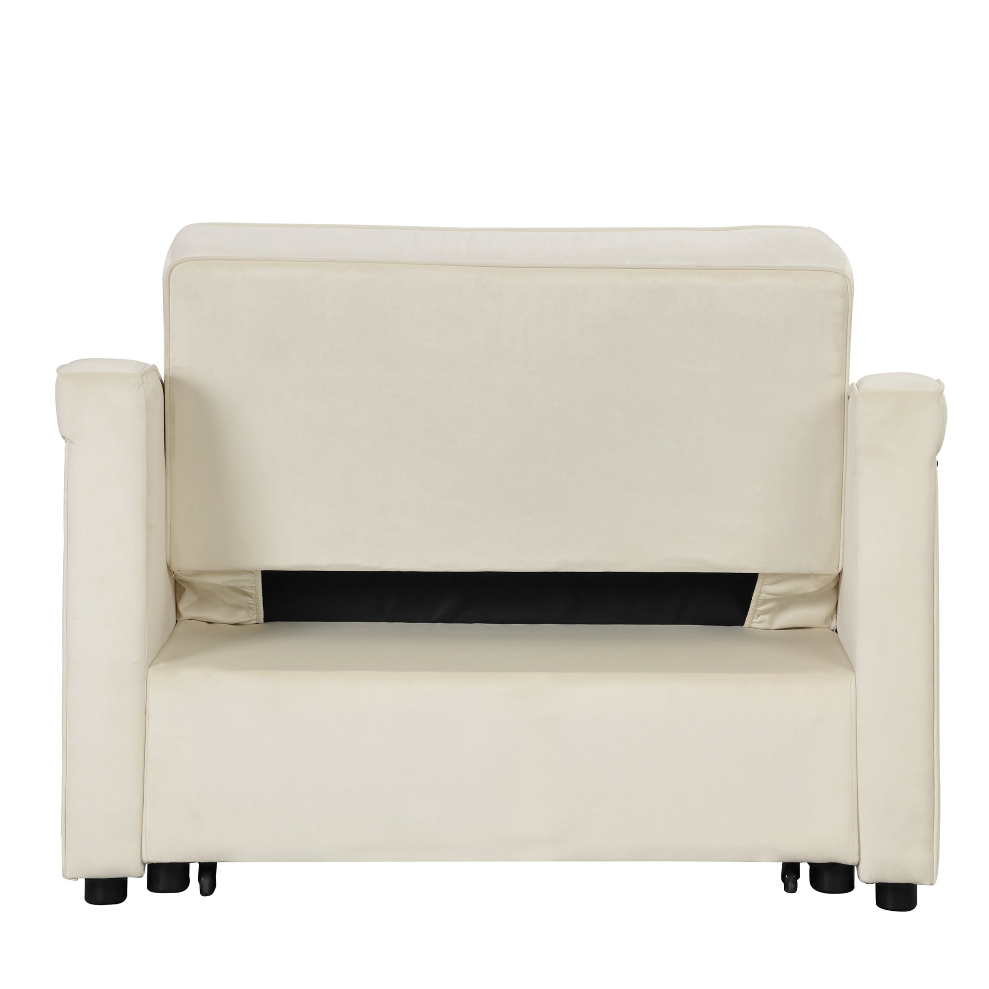 Orisfur. 50.6" Convertible Sleeper Bed, Adjustable Sofa Couch with Dual USB Ports for Living Room Space(Cream White) - Atlantic Fine Furniture Inc