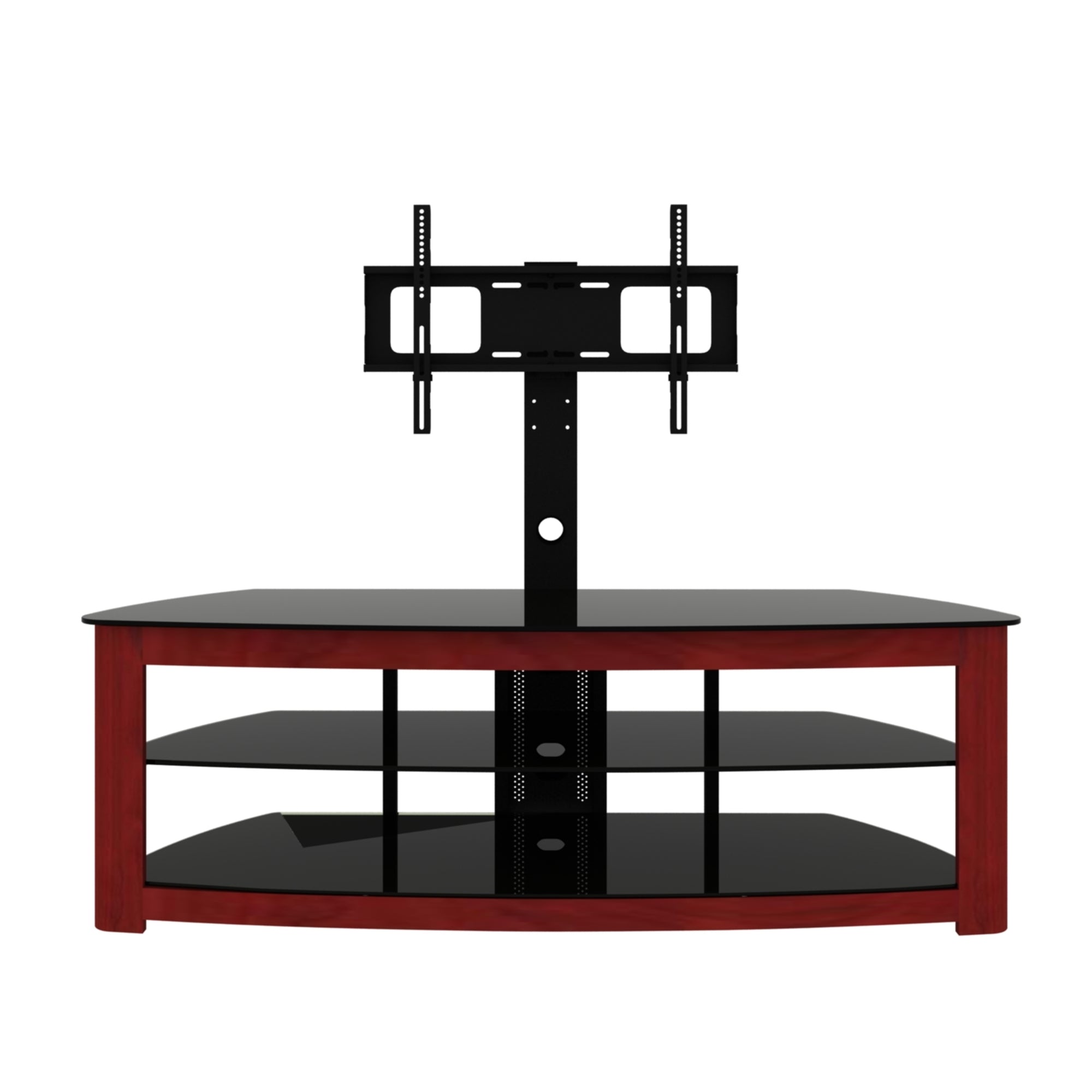 Walnut TV Stand with 2 Tier Storage Space Fits TV Up To 65 in - Atlantic Fine Furniture Inc