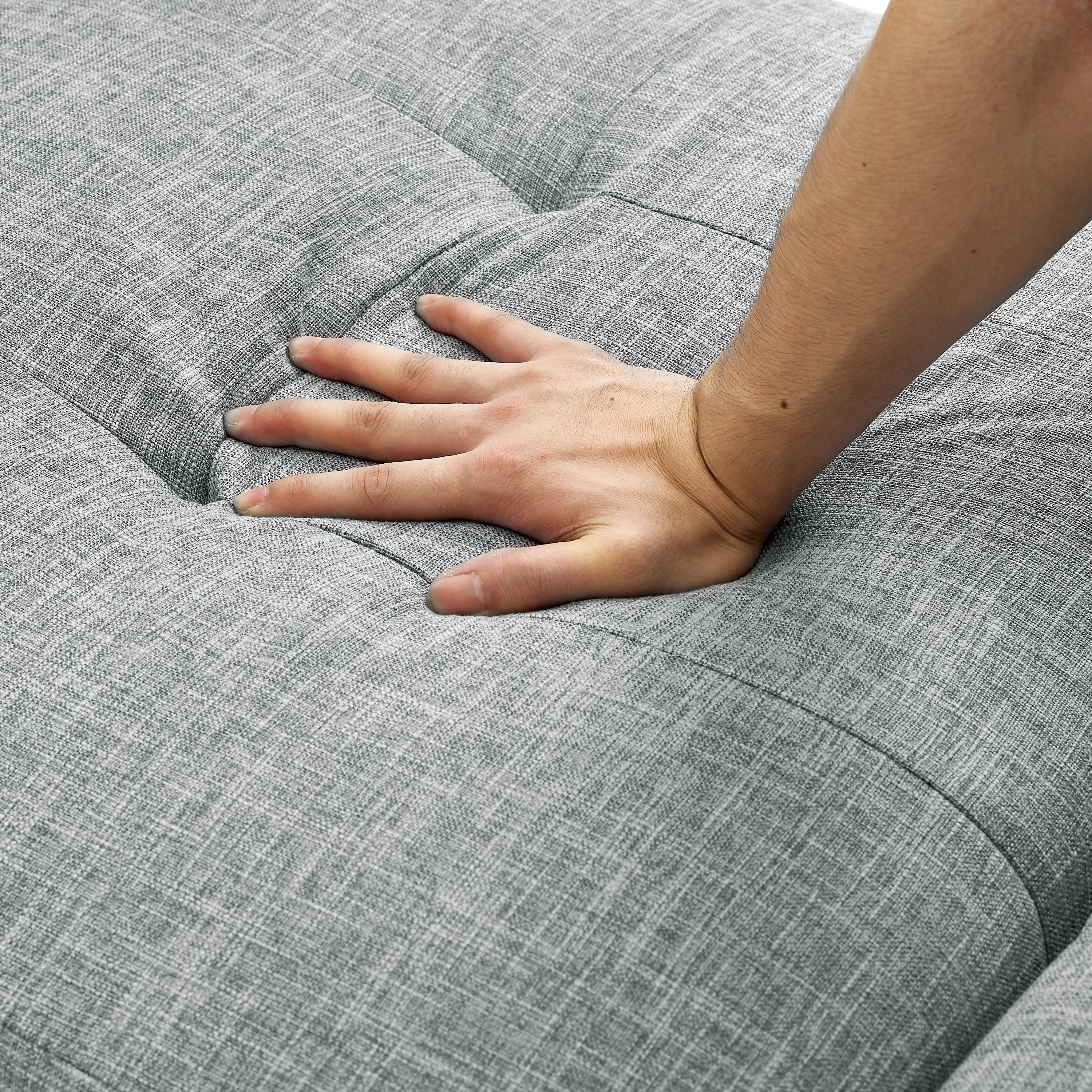 Folding Ottoman Sleeper Sofa Bed, 4 in 1 Function, Work as Ottoman, Chair ,Sofa Bed and Chaise Lounge for Small Space Living, Grey (44” x 26” x 33”H) - Atlantic Fine Furniture Inc