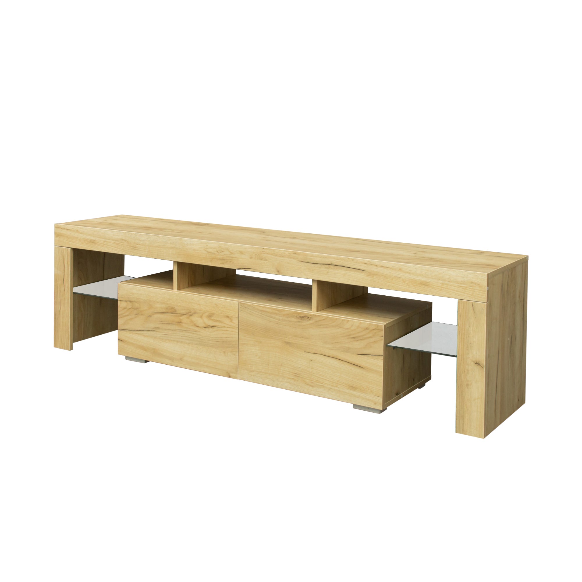 Living Room Furniture TV Stand Cabinet,Oak - Atlantic Fine Furniture Inc