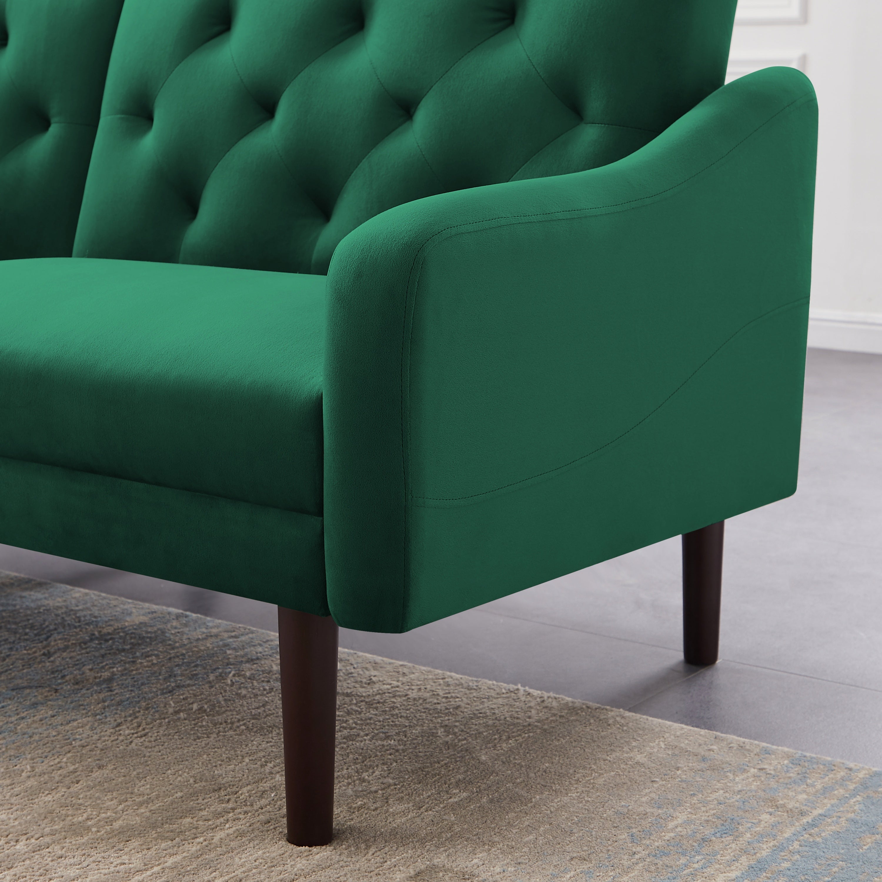 FUTON SOFA SLEEPER Green VELVET WITH 2 PILLOWS(same as W223S00360。Size difference, See Details in page.)***Not available for sale on Walmart*** - Atlantic Fine Furniture Inc