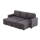 Orisfur. 83" Pull Out Sleeper Sofa Reversible L-Shape 3 Seat Sectional Couch with Storage Chaise for Living Room Furniture Set - Atlantic Fine Furniture Inc