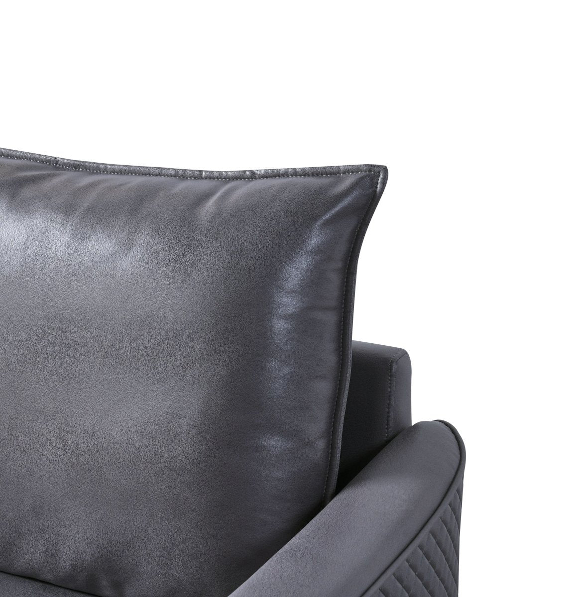 73.22" Loveseat Sofa Couch, Mid Century Modern Love Seats Furniture With 2 Pillows, Heavy Duty Sleeper Sofa For Small Spaces, Living Room, Soft Couch Easy to Install(DARY GREY) - Atlantic Fine Furniture Inc