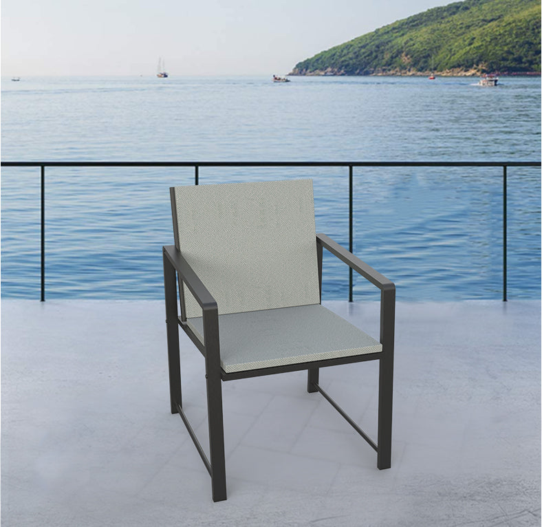 Outdoor Patio Furniture 3 pieces Set Garden Armchair Coffee Side Table,Black Frame, Modern Design - Atlantic Fine Furniture Inc