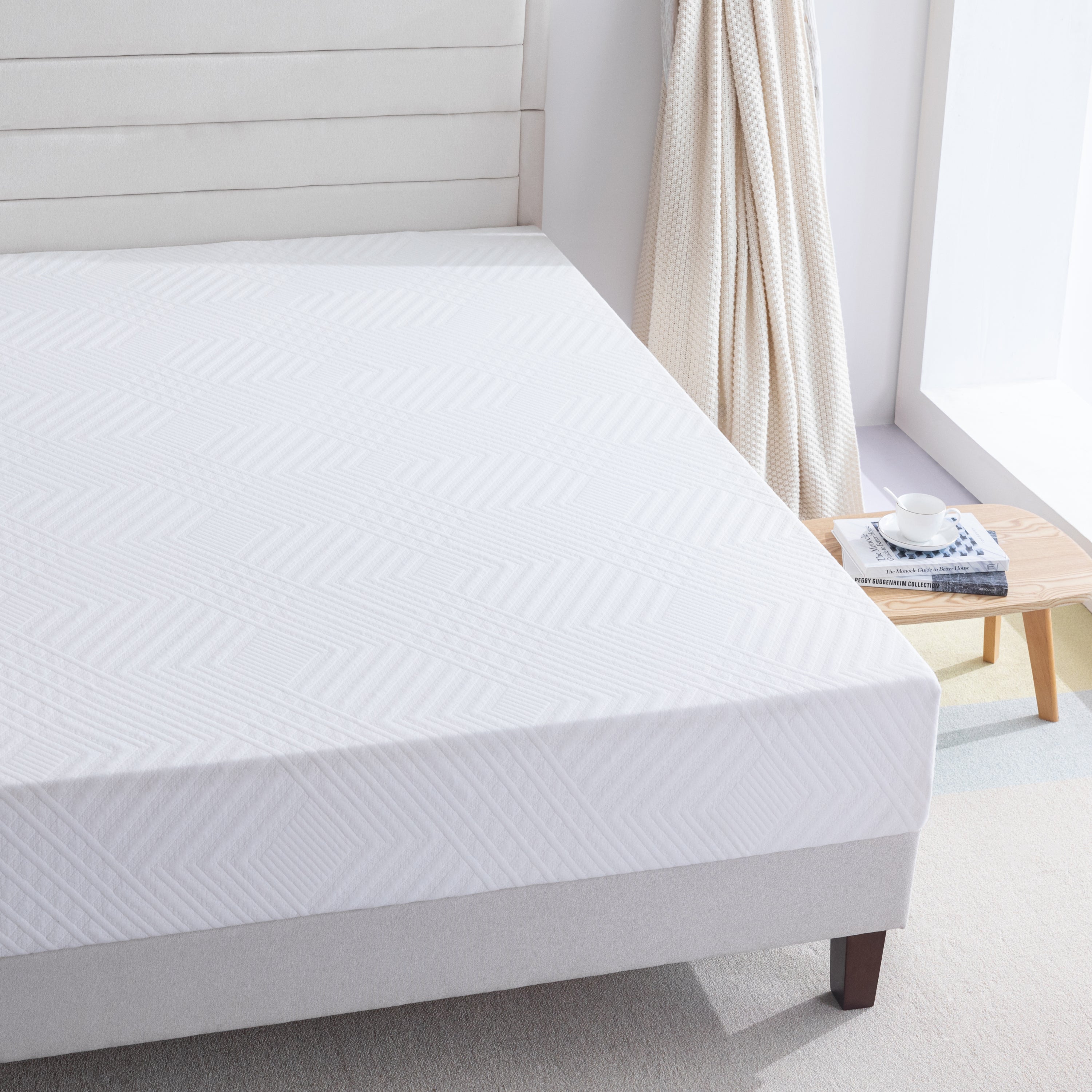 Memory Foam Queen Mattress, 10 inch Gel Memory Foam Mattress for a Cool Sleep, Bed in a Box, Green Tea Infused, CertiPUR-US Certified, Made in USA - Atlantic Fine Furniture Inc