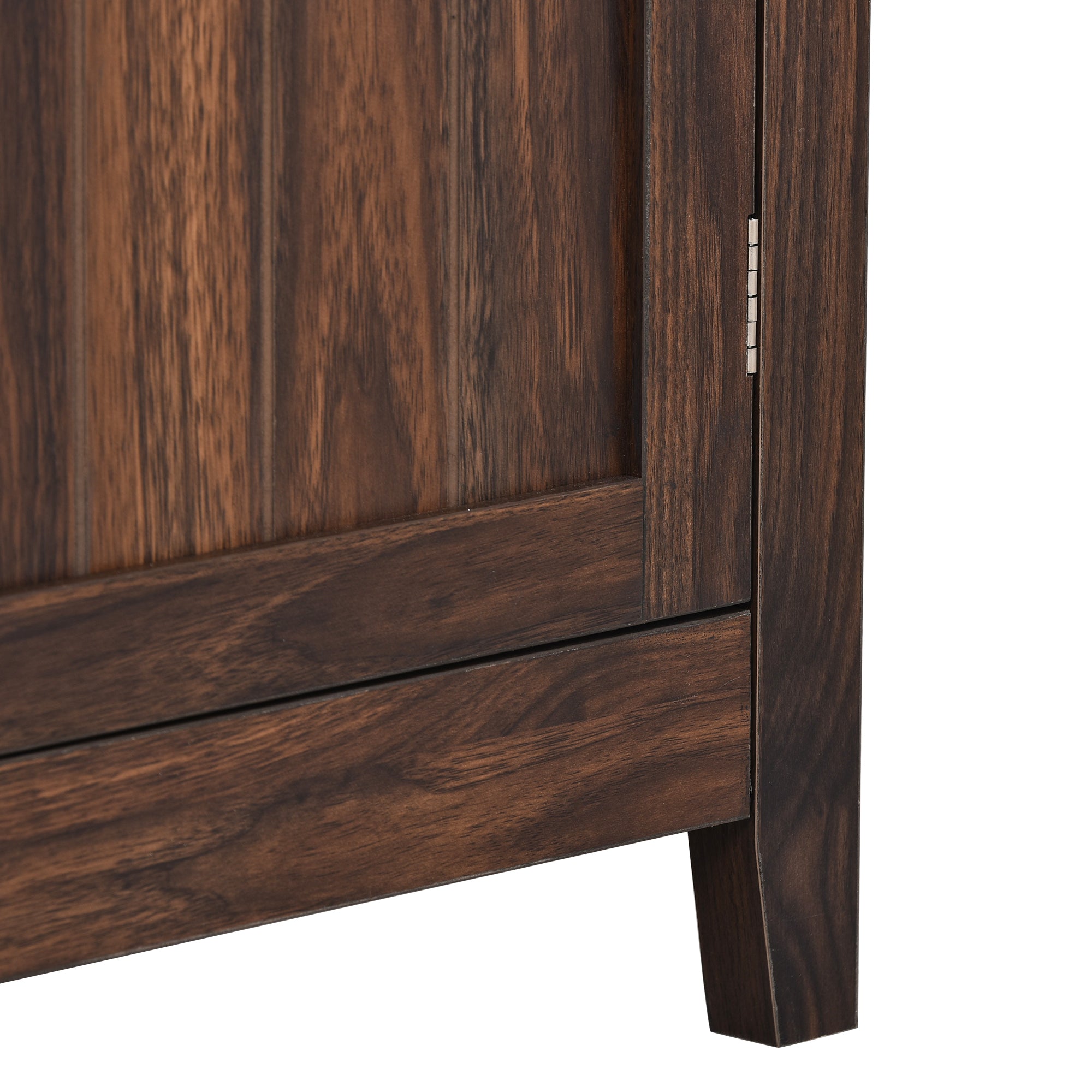 U-Can TV Stand for TV up to 60in with 2 Doors Adjustable Panels Open Style Cabinet, Sideboard for Living room, Tiger - Atlantic Fine Furniture Inc