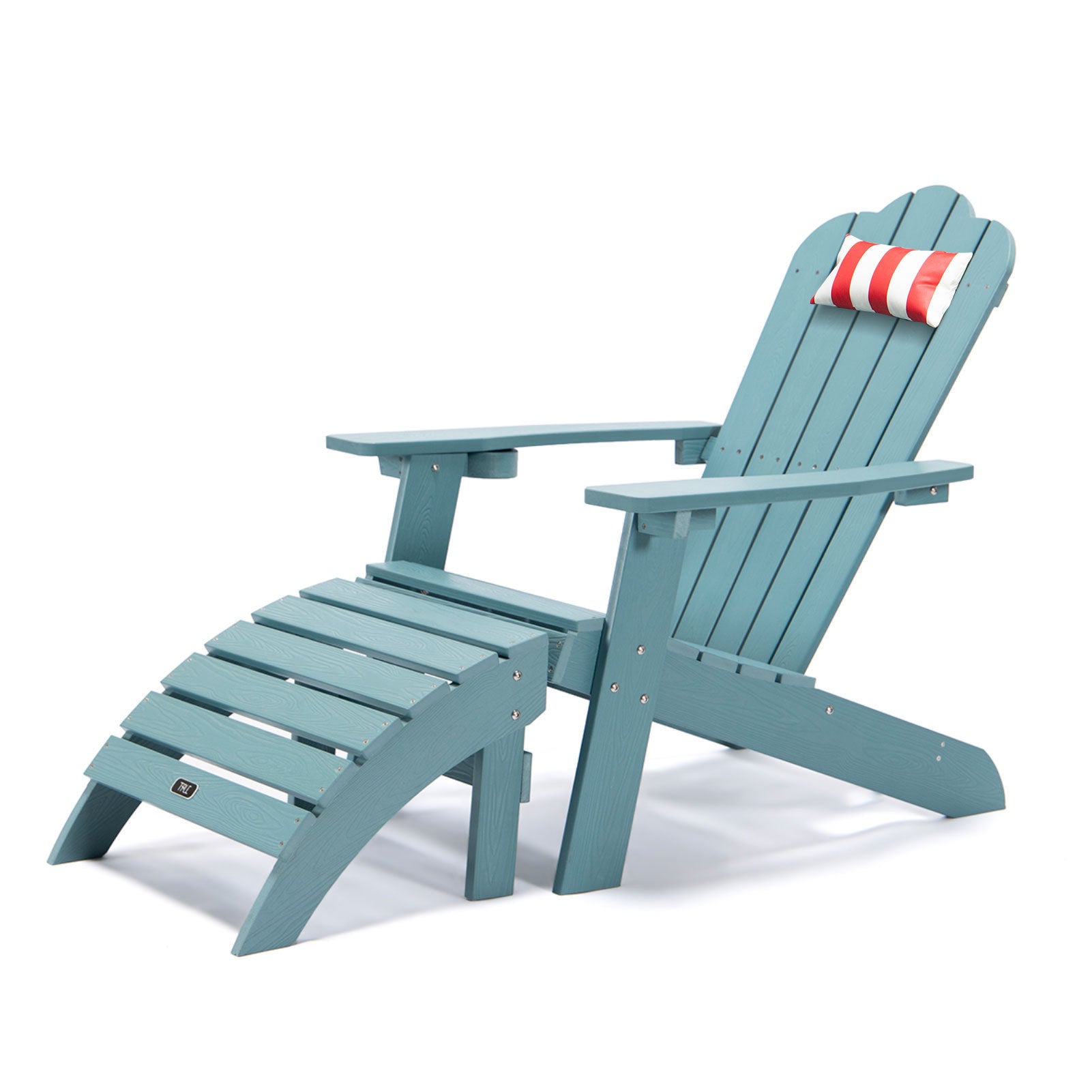 TALE Adirondack Ottoman Footstool All-Weather and Fade-Resistant Plastic Wood for Lawn Outdoor Patio Deck Garden Porch Lawn Furniture Blue - Atlantic Fine Furniture Inc
