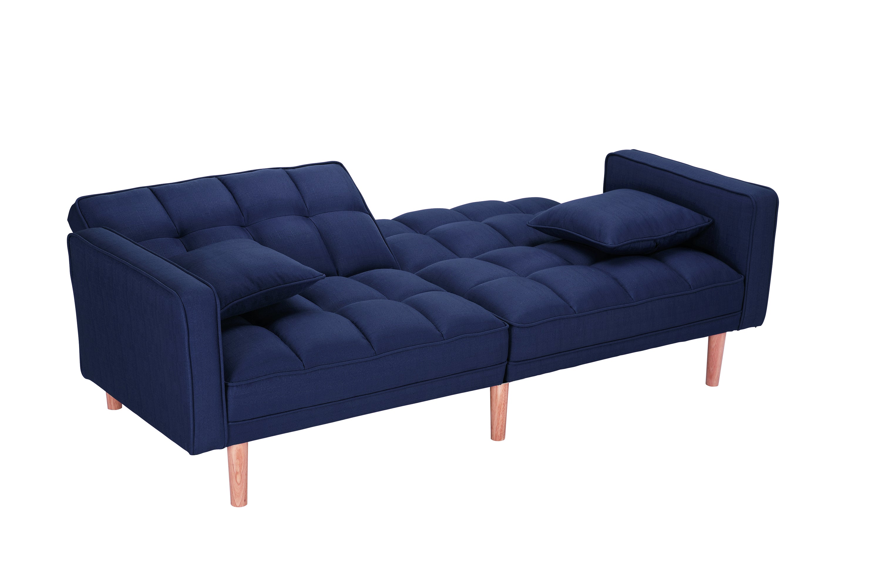 FUTON SLEEPER SOFA WITH 2 PILLOWS NAVY BLUE FABRIC(W223S00030) - Atlantic Fine Furniture Inc