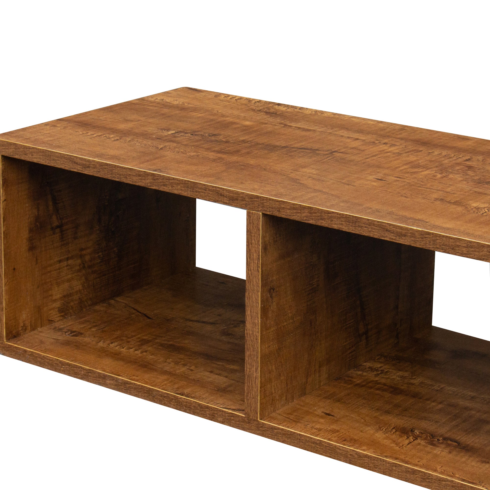Double L-Shaped TV Stand,Display Shelf ,Bookcase for Home Furniture,Walnut - Atlantic Fine Furniture Inc