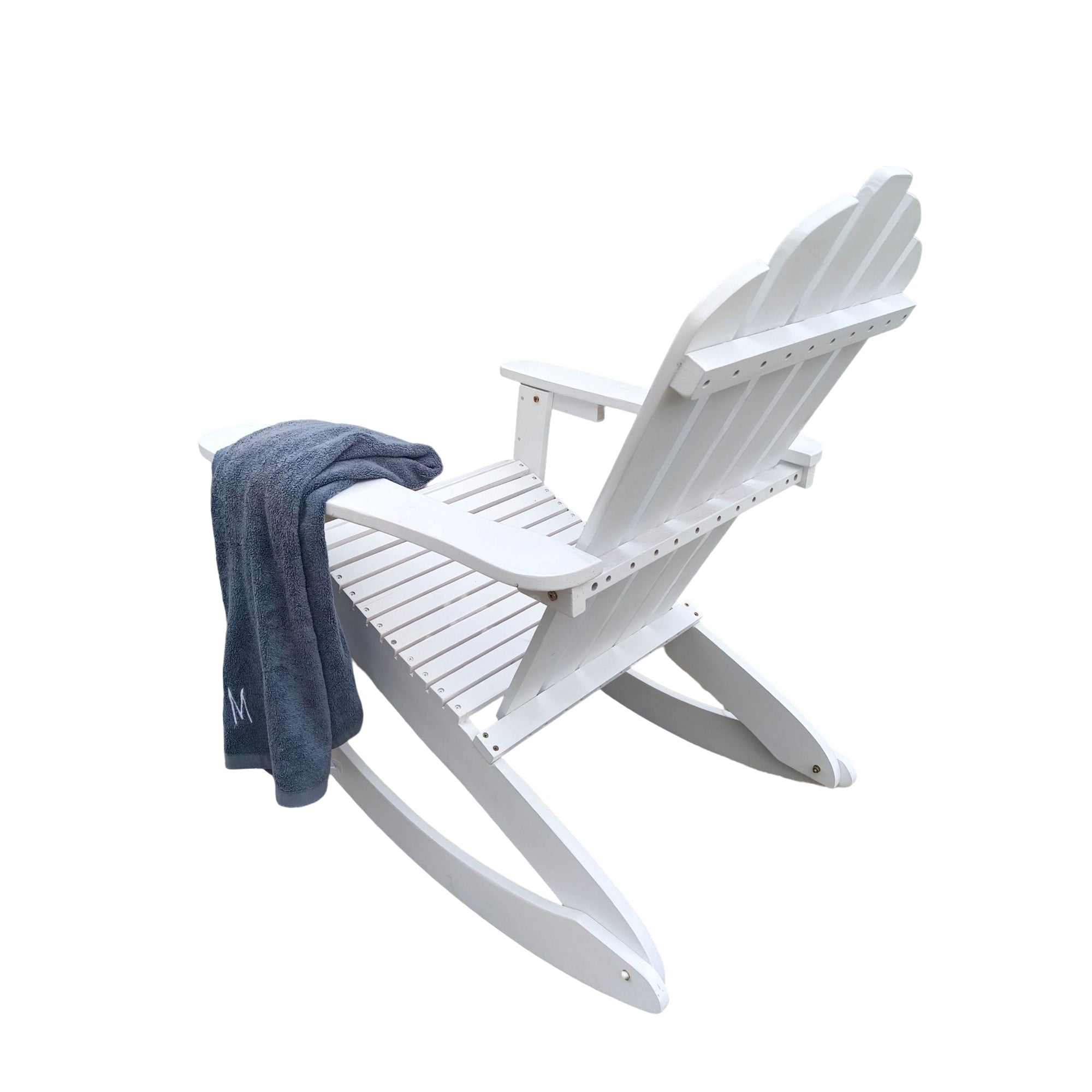 Reclining Wooden Outdoor Rocking Adirondack chair White - Atlantic Fine Furniture Inc