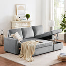 Orisfur. 83" Pull Out Sleeper Sofa Reversible L-Shape 3 Seat Sectional Couch with Storage Chaise for Living Room Furniture Set (Old SKU: SG000408AAA) - Atlantic Fine Furniture Inc