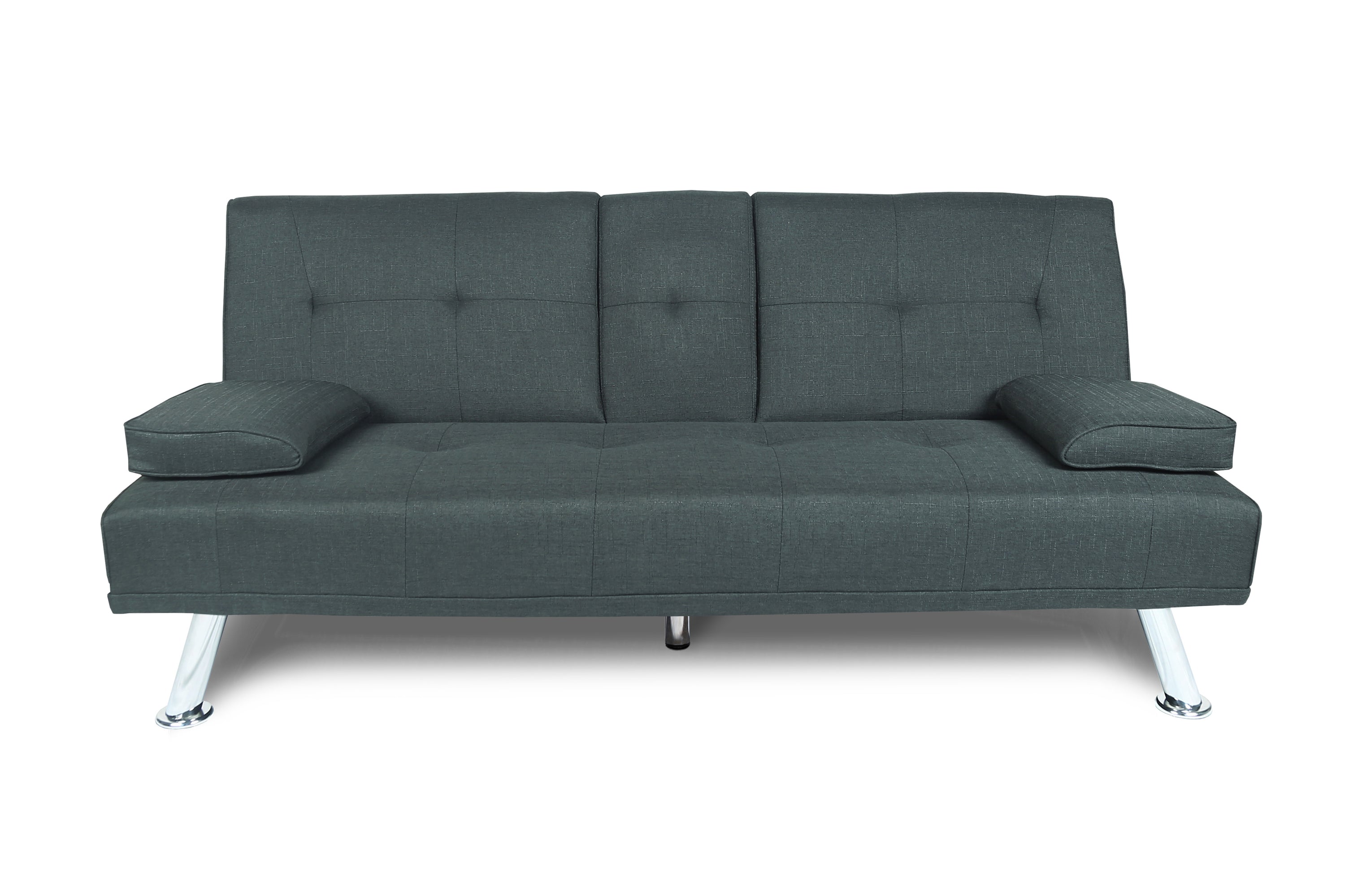 FUTON SOFA BED SLEEPER DARK GREY FABRIC(W22319409) - Atlantic Fine Furniture Inc