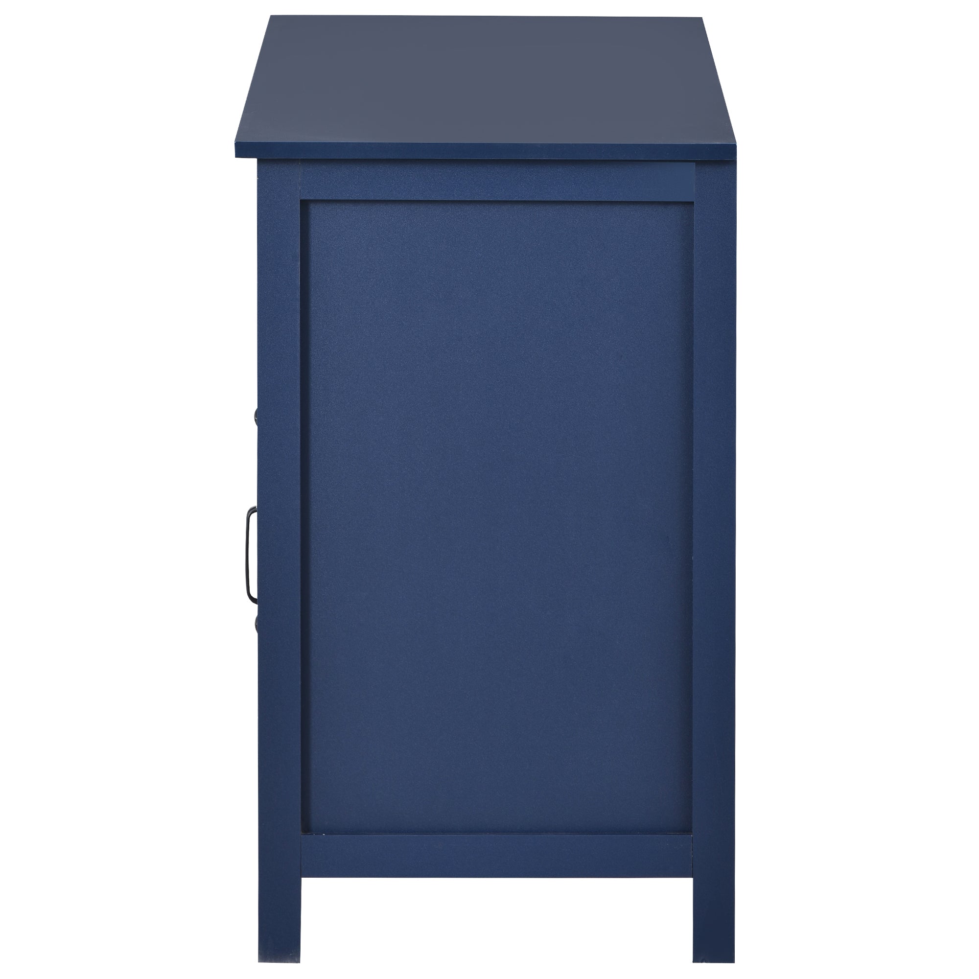 U-Can TV Stand for TV up to 68 in with 2 Doors and 2 Drawers Open Style Cabinet, Sideboard for Living room, Navy - Atlantic Fine Furniture Inc