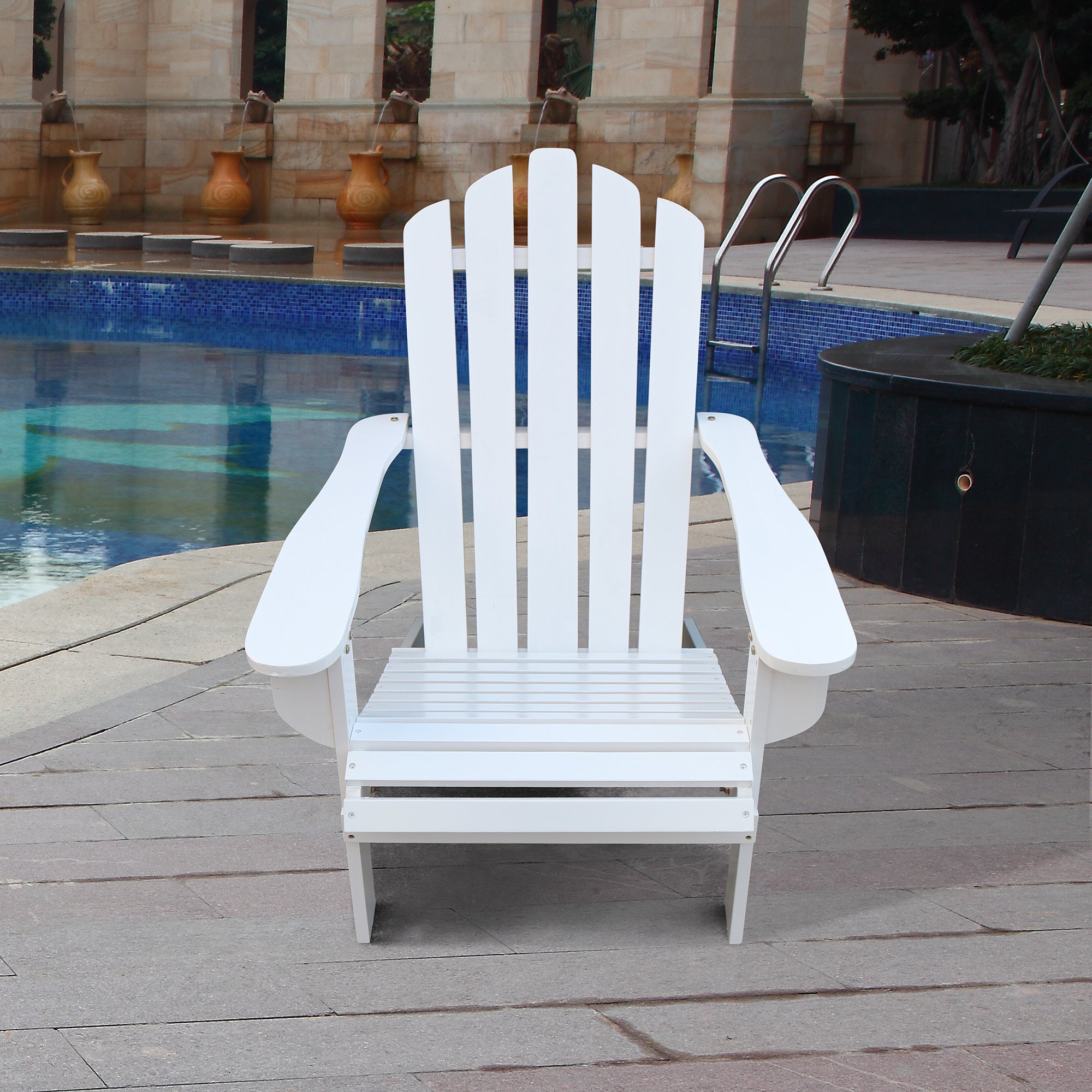 Outdoor or indoor Wood Reclining Adirondack chair White - Atlantic Fine Furniture Inc