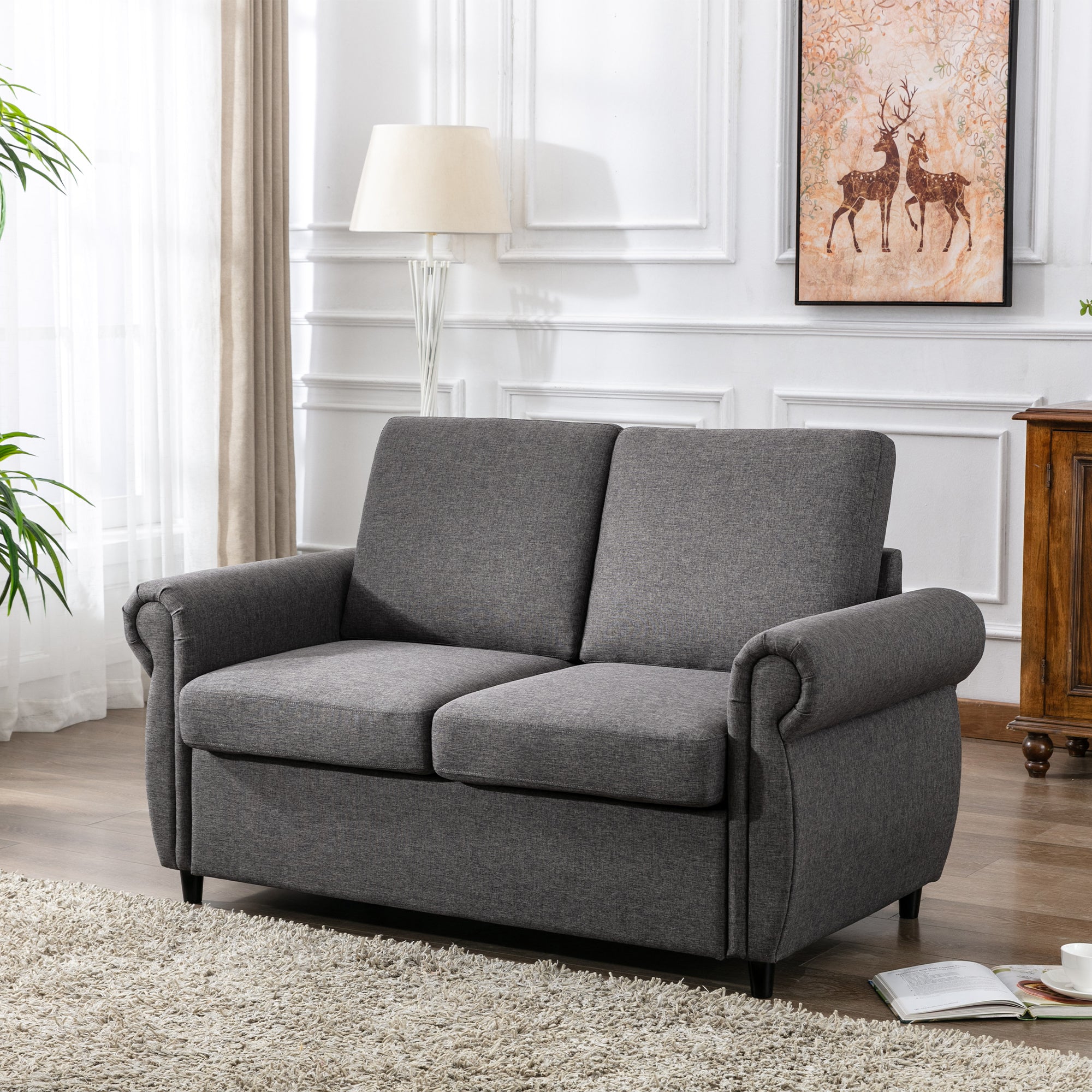 Orisfur Pull Out Sofa Bed Loveseat Sleeper with Twin Size Memory Mattress for Living Room Spaces - Atlantic Fine Furniture Inc