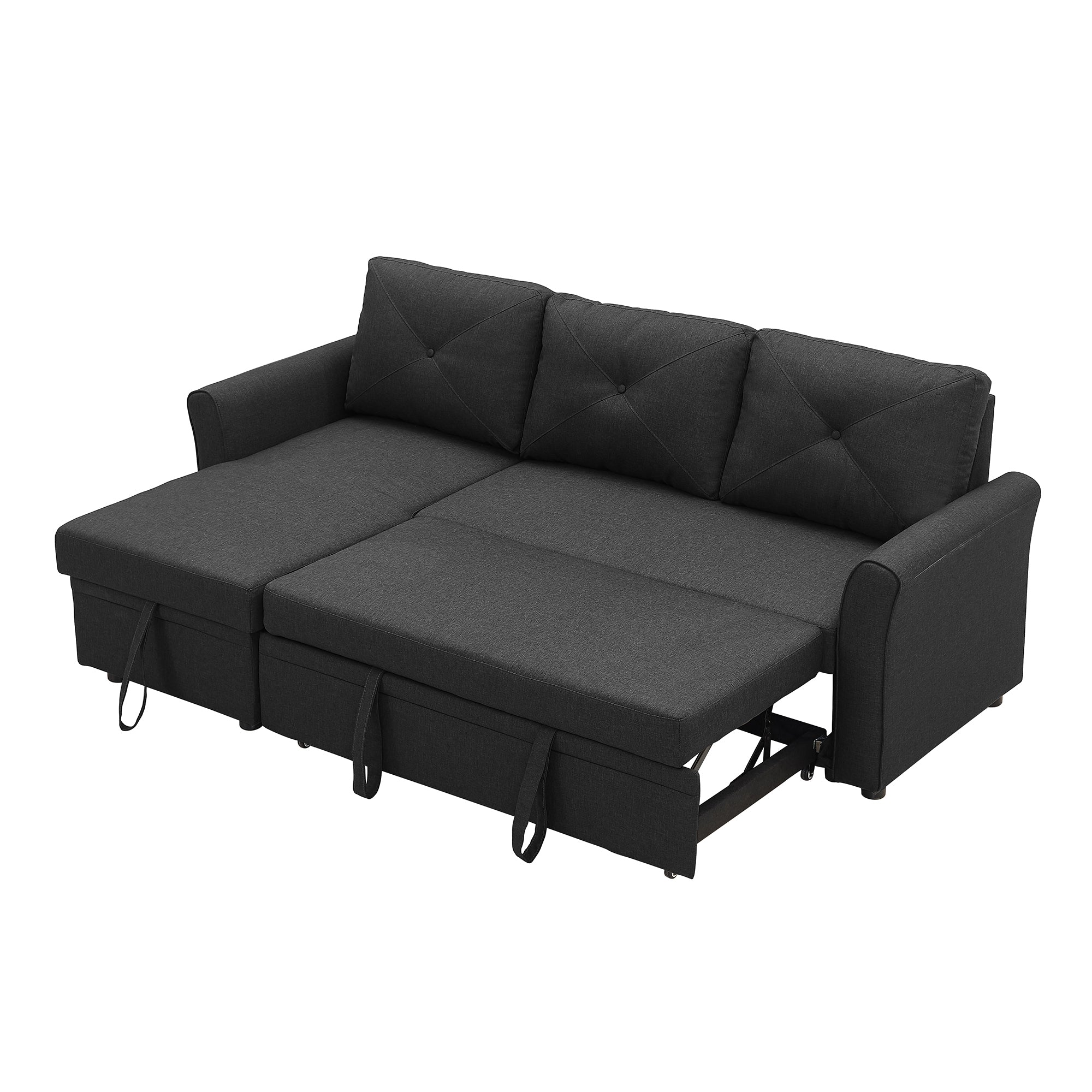 Orisfur. 83" Pull Out Sleeper Sofa Reversible L-Shape 3 Seat Sectional Couch with Storage for Living Room Furniture Set - Atlantic Fine Furniture Inc
