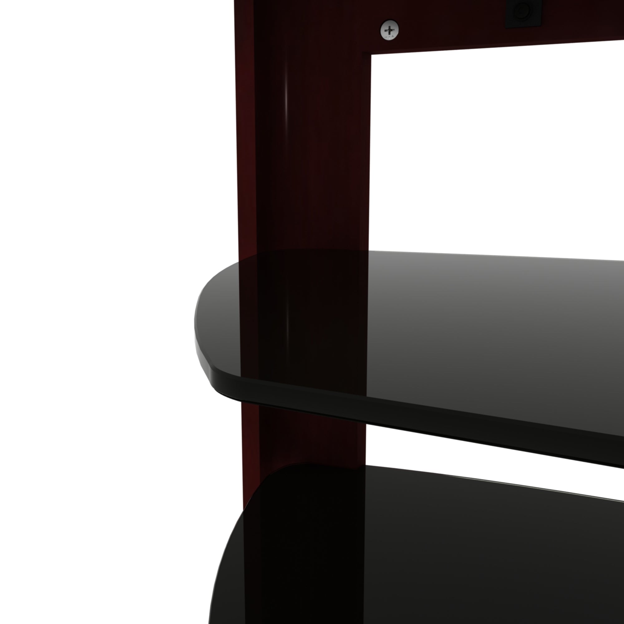 Walnut TV Stand with 2 Tier Storage Space Fits TV Up To 65 in - Atlantic Fine Furniture Inc