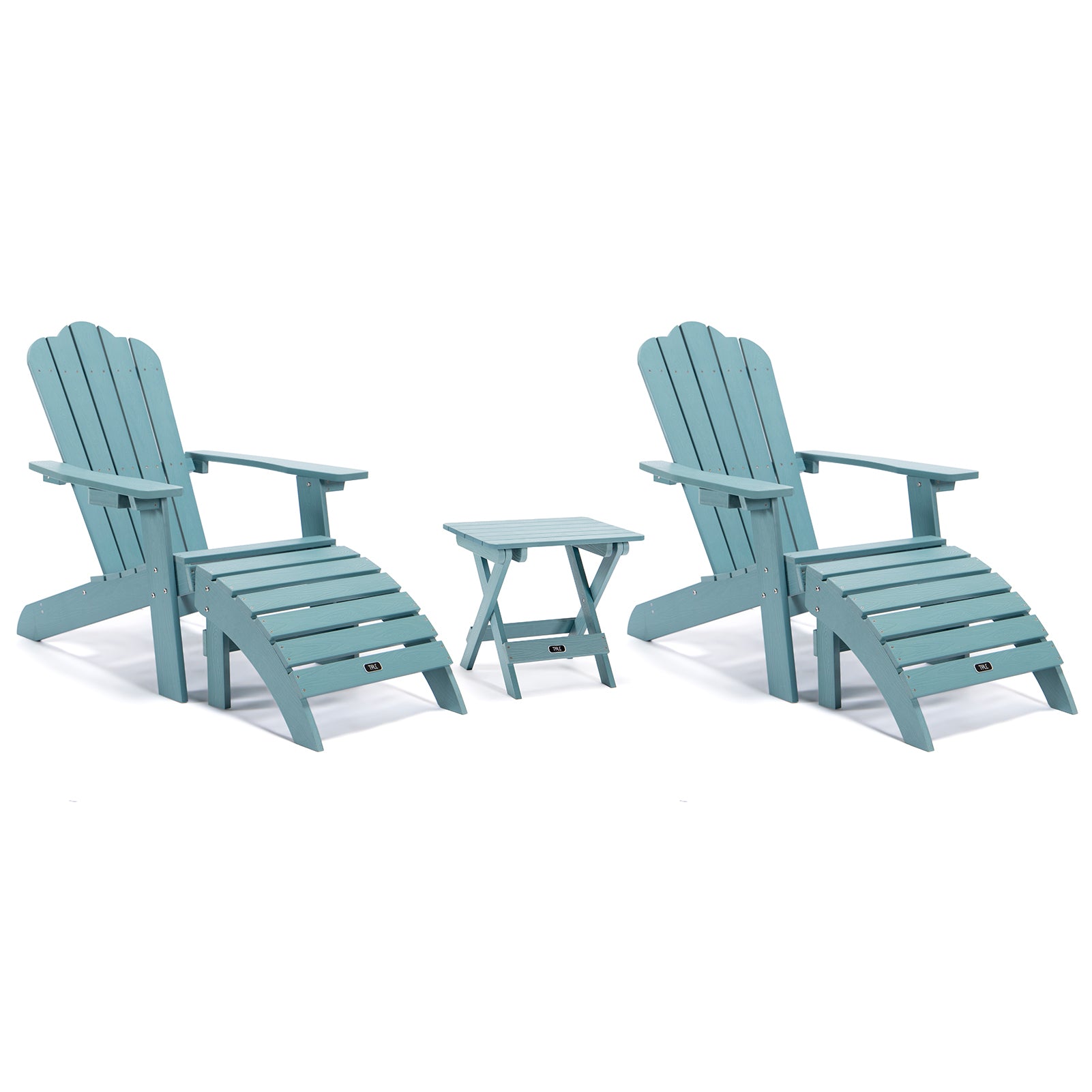 TALE Adirondack Ottoman Footstool All-Weather and Fade-Resistant Plastic Wood for Lawn Outdoor Patio Deck Garden Porch Lawn Furniture Blue - Atlantic Fine Furniture Inc
