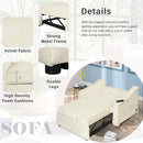 Orisfur. 50.6" Convertible Sleeper Bed, Adjustable Sofa Couch with Dual USB Ports for Living Room Space(Cream White) - Atlantic Fine Furniture Inc