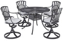 Grenada - 5 Piece Outdoor Dining Set - Dark Gray - 29" - Atlantic Fine Furniture Inc
