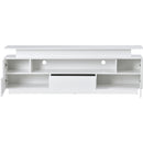 ON-TREND Modern, Stylish Functional TV stand with Color Changing LED Lights, Universal Entertainment Center, High Gloss TV Cabinet for 75+ inch TV, White - Atlantic Fine Furniture Inc