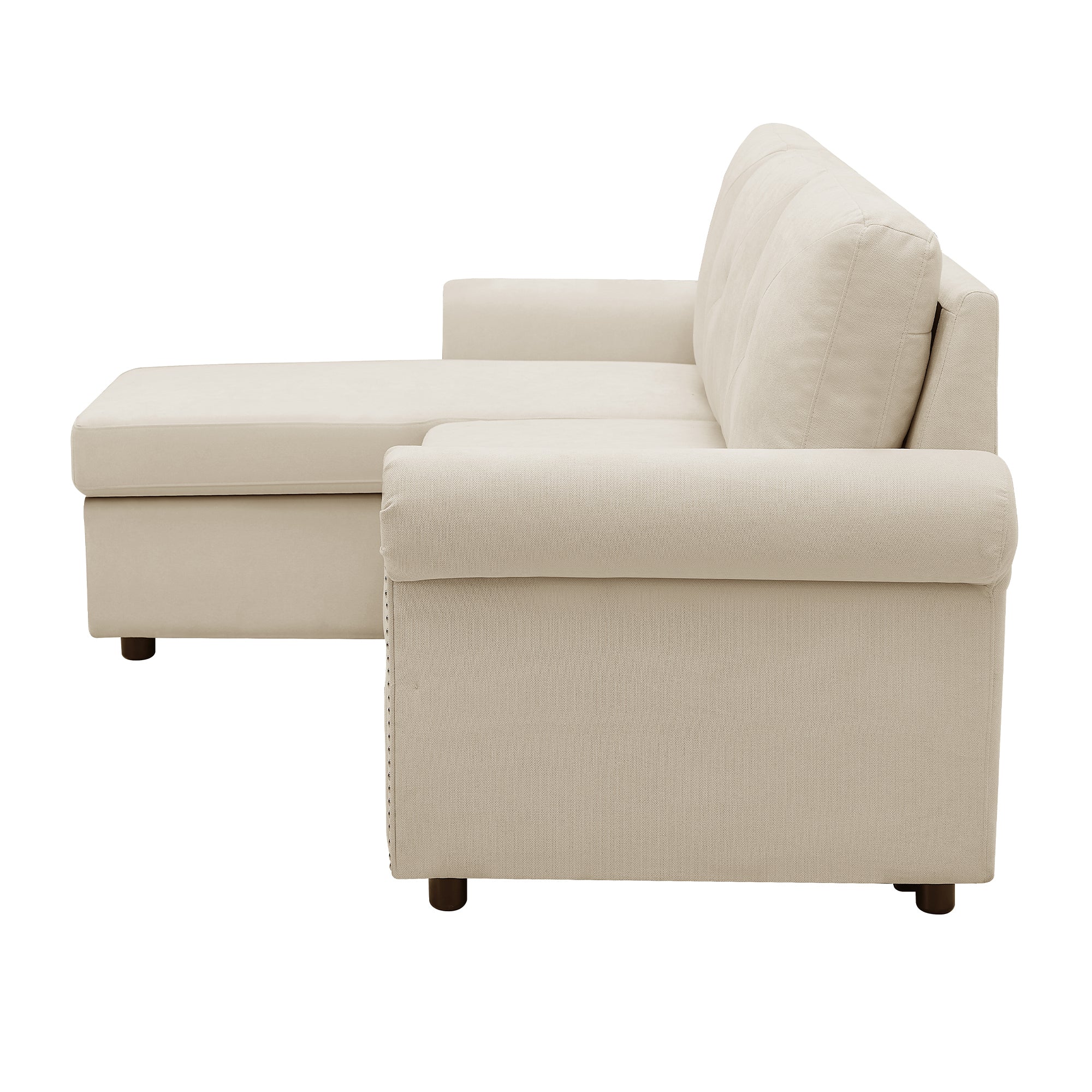 Orisfur. 83" Sleeper Sofa Bed Convertible Sectional Couch, 3-Seater L-Shape Corner Couch with Storage Chaise for Living Room Apartment - Atlantic Fine Furniture Inc