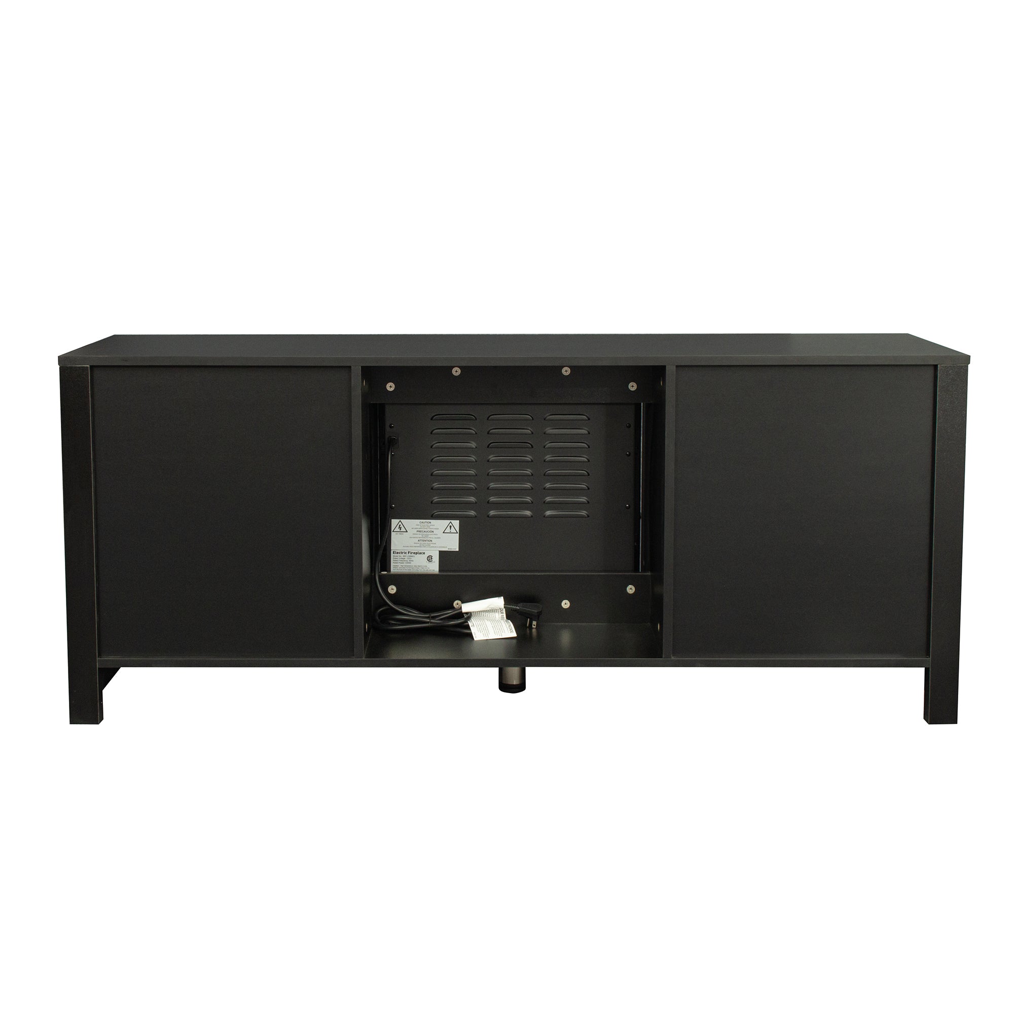 Farmhouse TV Stand, Fireplace TV Stand, Wood Entertainment Center Media Console with Storage,Black - Atlantic Fine Furniture Inc