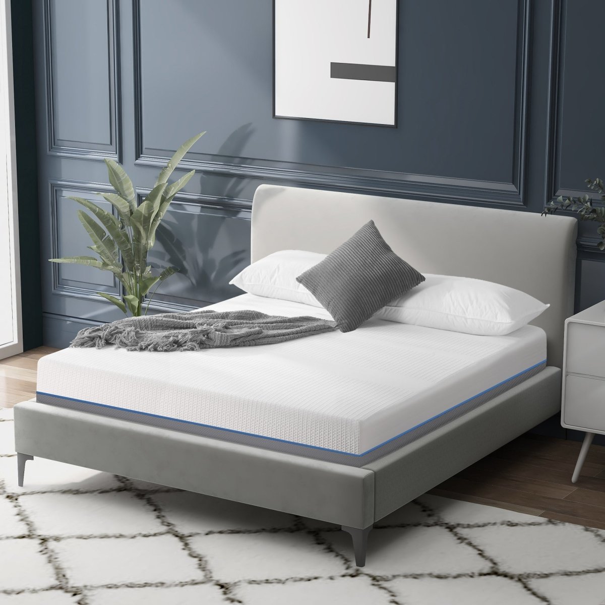 8 Inches Gel & Charcoal Infused Memory Foam Mattress - Medium Comfort(Twin) - Atlantic Fine Furniture Inc