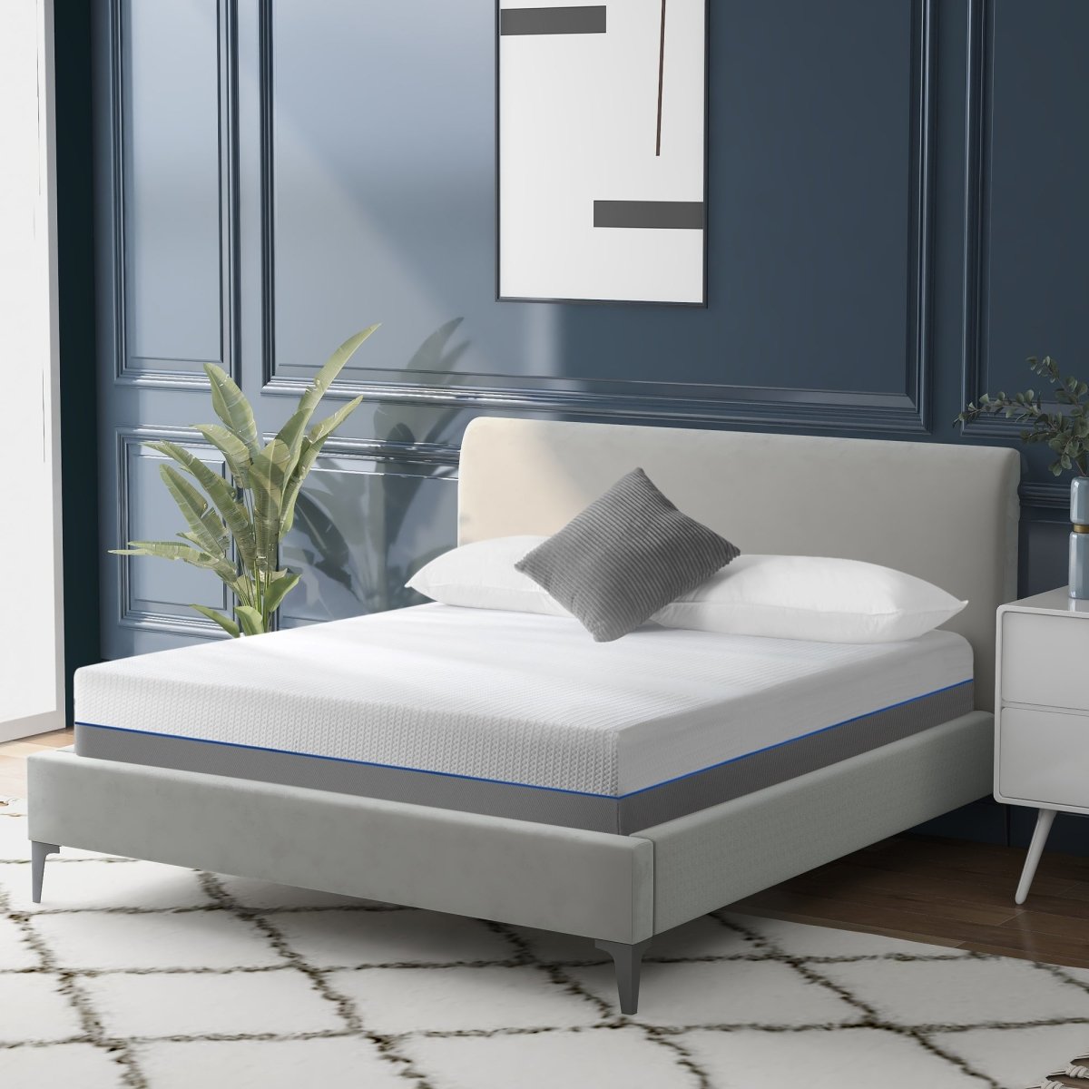 8 Inches Gel & Charcoal Infused Memory Foam Mattress - Medium Comfort(Twin) - Atlantic Fine Furniture Inc