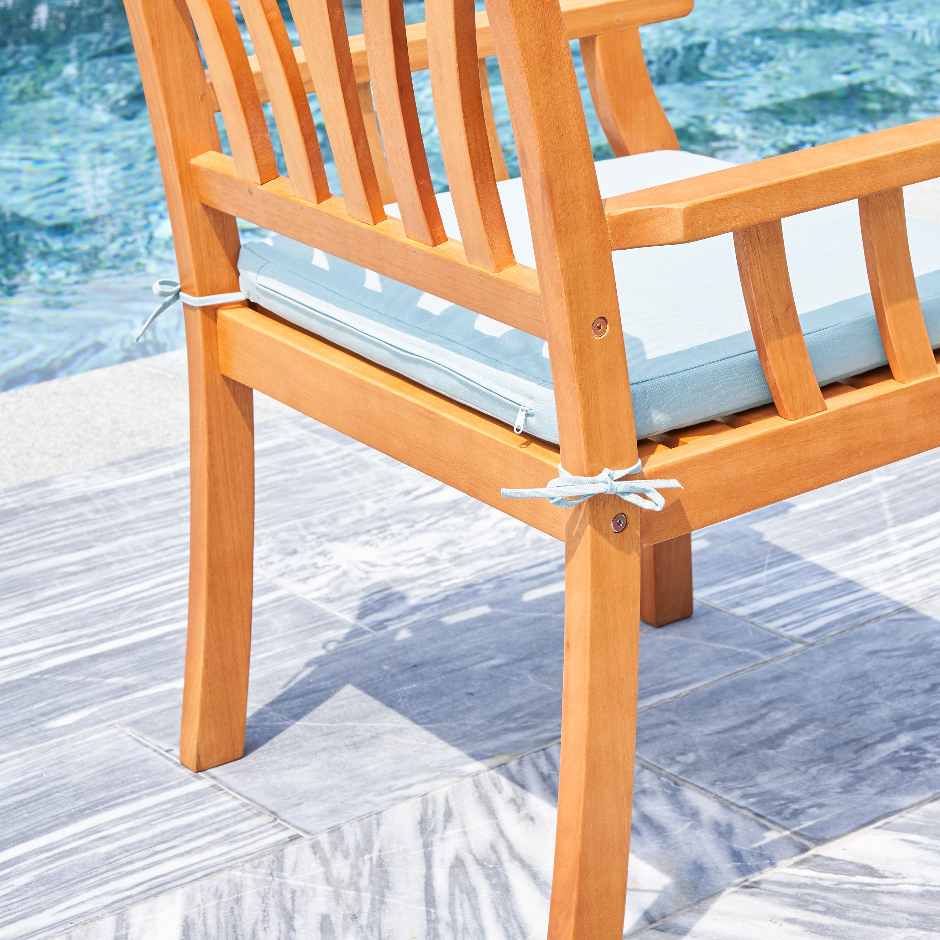 Kapalua Honey Nautical Outdoor Eucalyptus Wooden Dining Chair - Atlantic Fine Furniture Inc