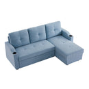 Orisfur. 81" Sleeper Sofa Bed Reversible Sectional Couch with Storage Chaise and Two Cup Holders for Living Room Furniture Set - Atlantic Fine Furniture Inc