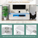ON-TREND Modern, Stylish Functional TV stand with Color Changing LED Lights, Universal Entertainment Center, High Gloss TV Cabinet for 75+ inch TV, White - Atlantic Fine Furniture Inc