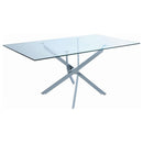 Carmelo - Rectangular Glass Top Dining Table - Chrome - Atlantic Fine Furniture Inc