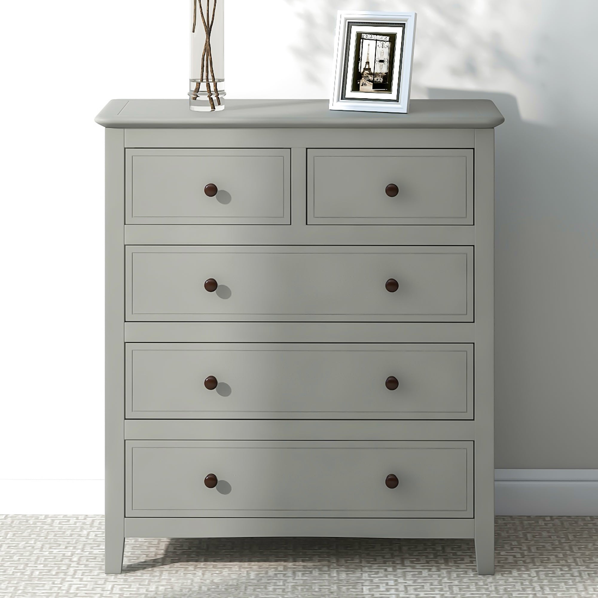 Gray Solid Wood 3 Pieces Full Bedroom Sets - Atlantic Fine Furniture Inc