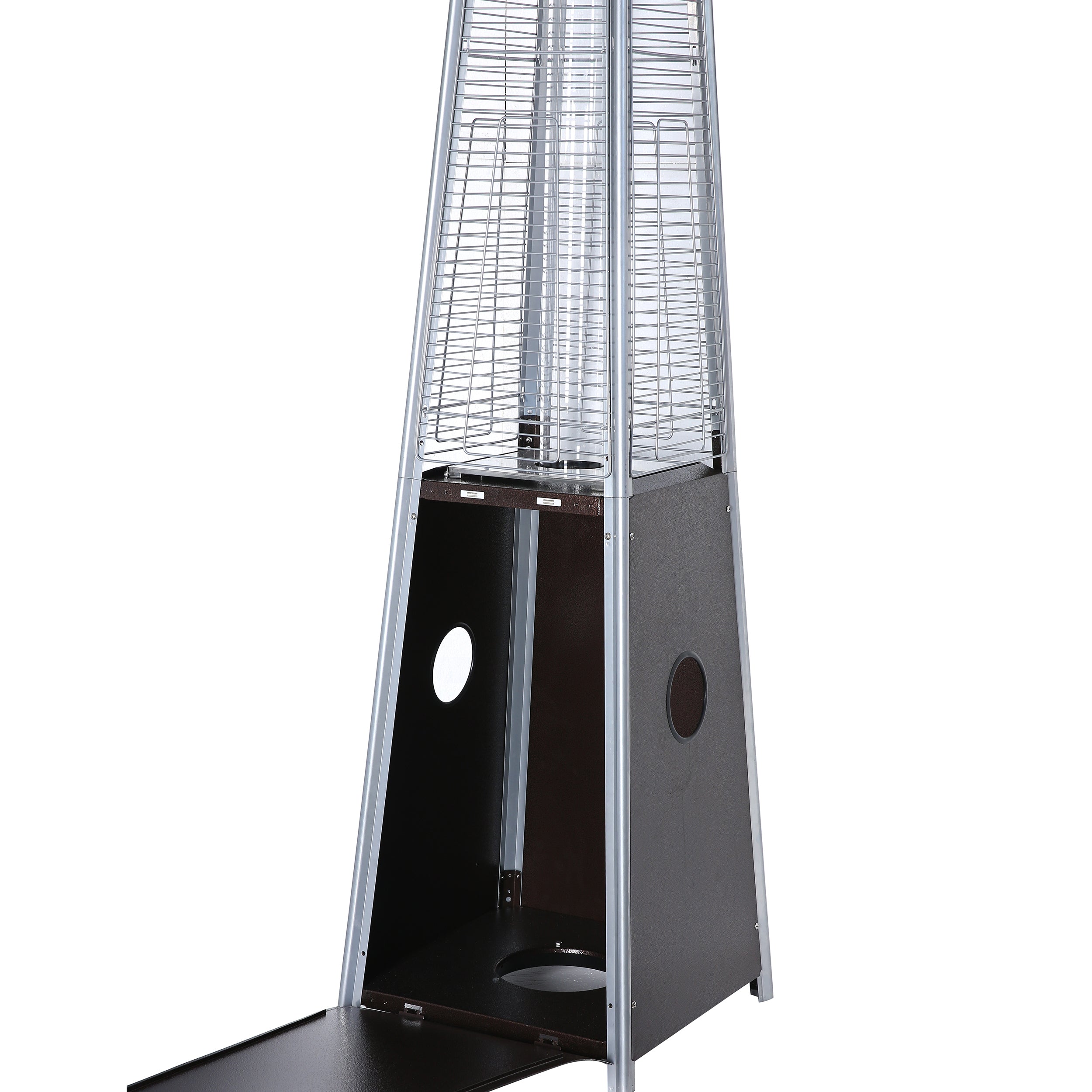 Pulse ignition Iron Glass Tube Pyramid Outdoor 40000BUT Pyramid Flame Heater - Atlantic Fine Furniture Inc