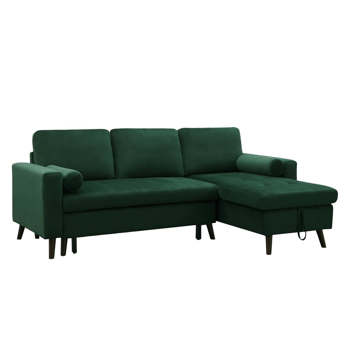 88" Reversible Pull out Sleeper Sectional Storage Sofa Bed,Corner sofa-bed with Storage Chaise Left/Right Handed Chaise - Atlantic Fine Furniture Inc