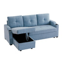 Orisfur. 81" Sleeper Sofa Bed Reversible Sectional Couch with Storage Chaise and Two Cup Holders for Living Room Furniture Set - Atlantic Fine Furniture Inc