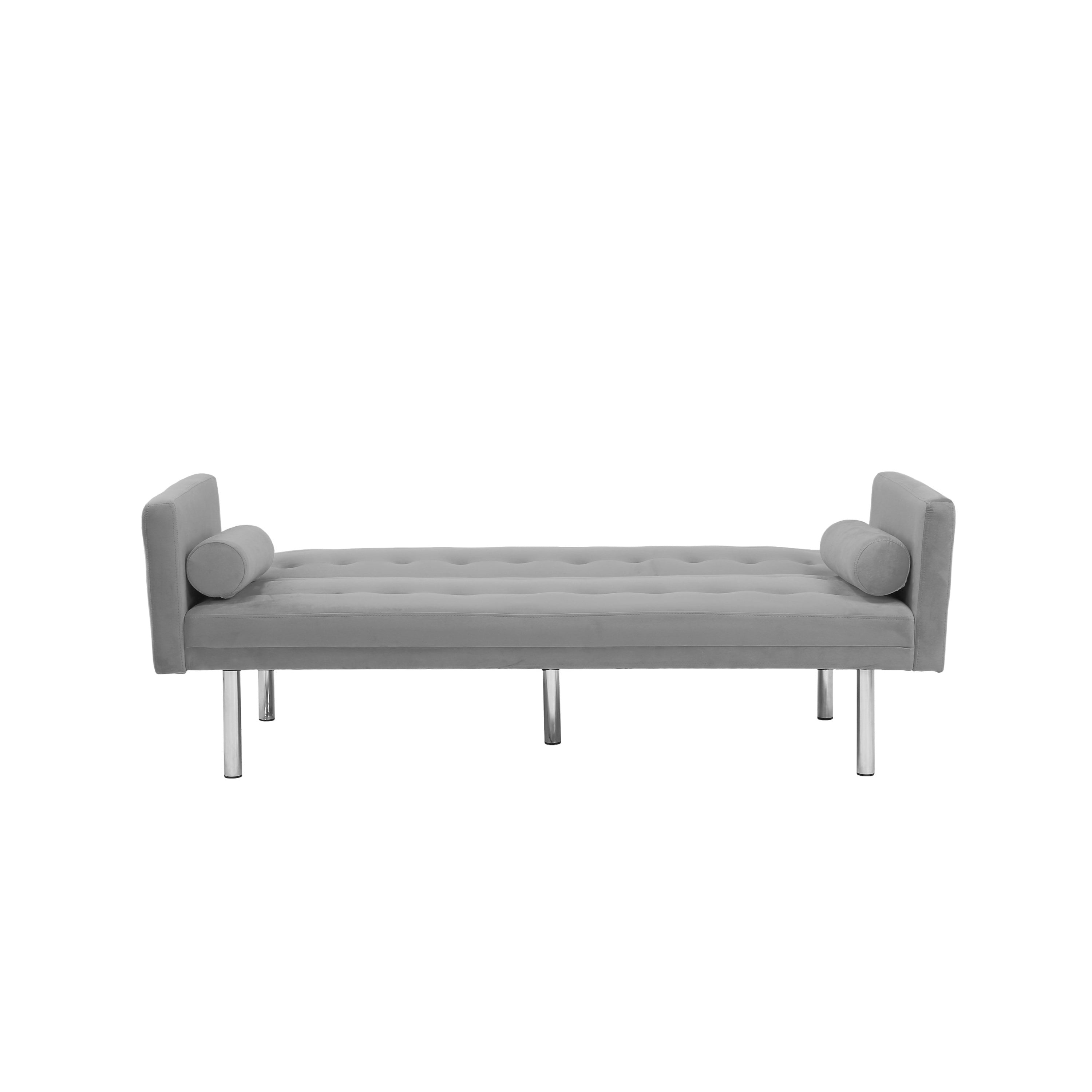 Square arm sleeper sofa Grey VELVET ***Not available for sale on Walmart*** - Atlantic Fine Furniture Inc