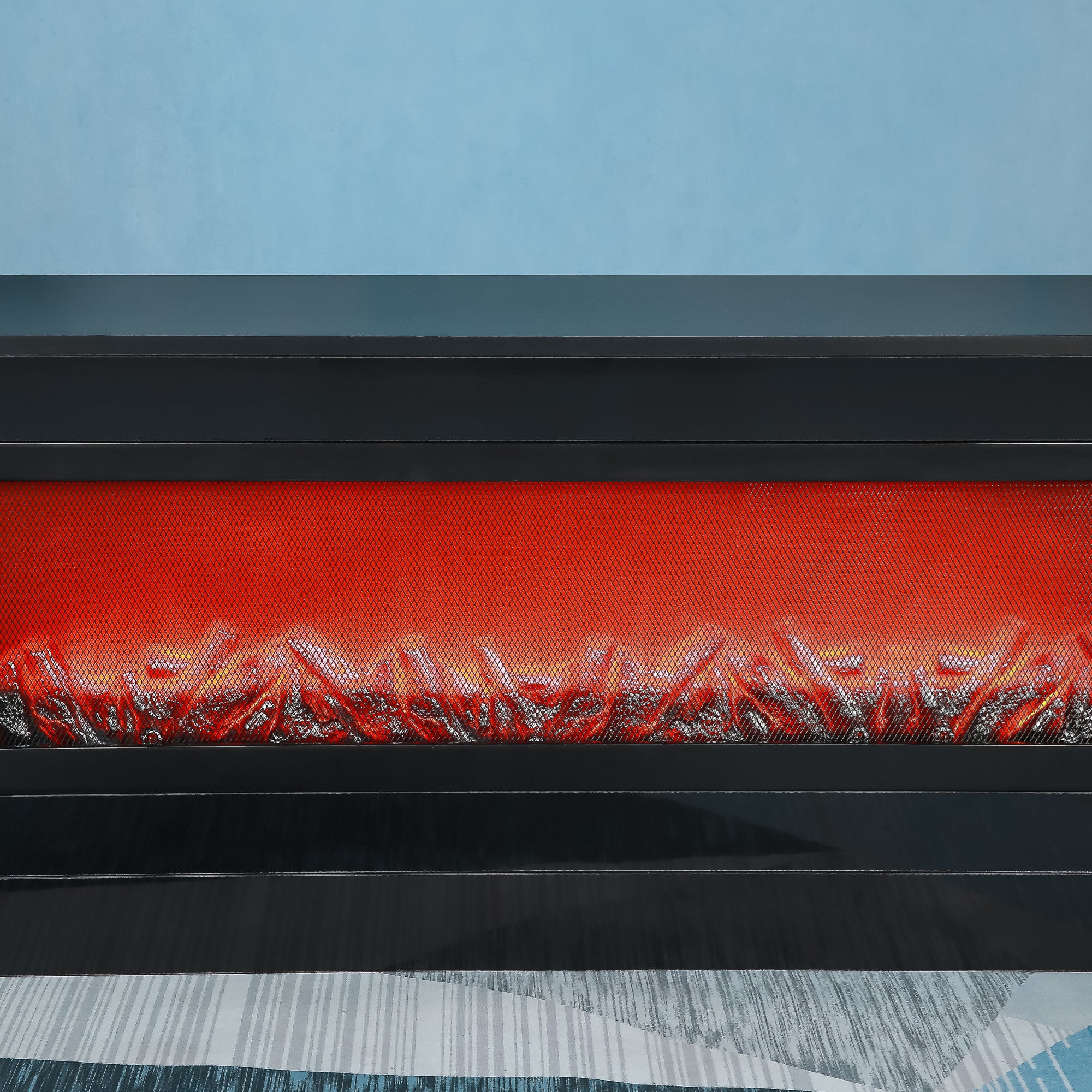 Living room furniture modern black electric fireplace TV stand with insert fireplace,without remote and heating - Atlantic Fine Furniture Inc