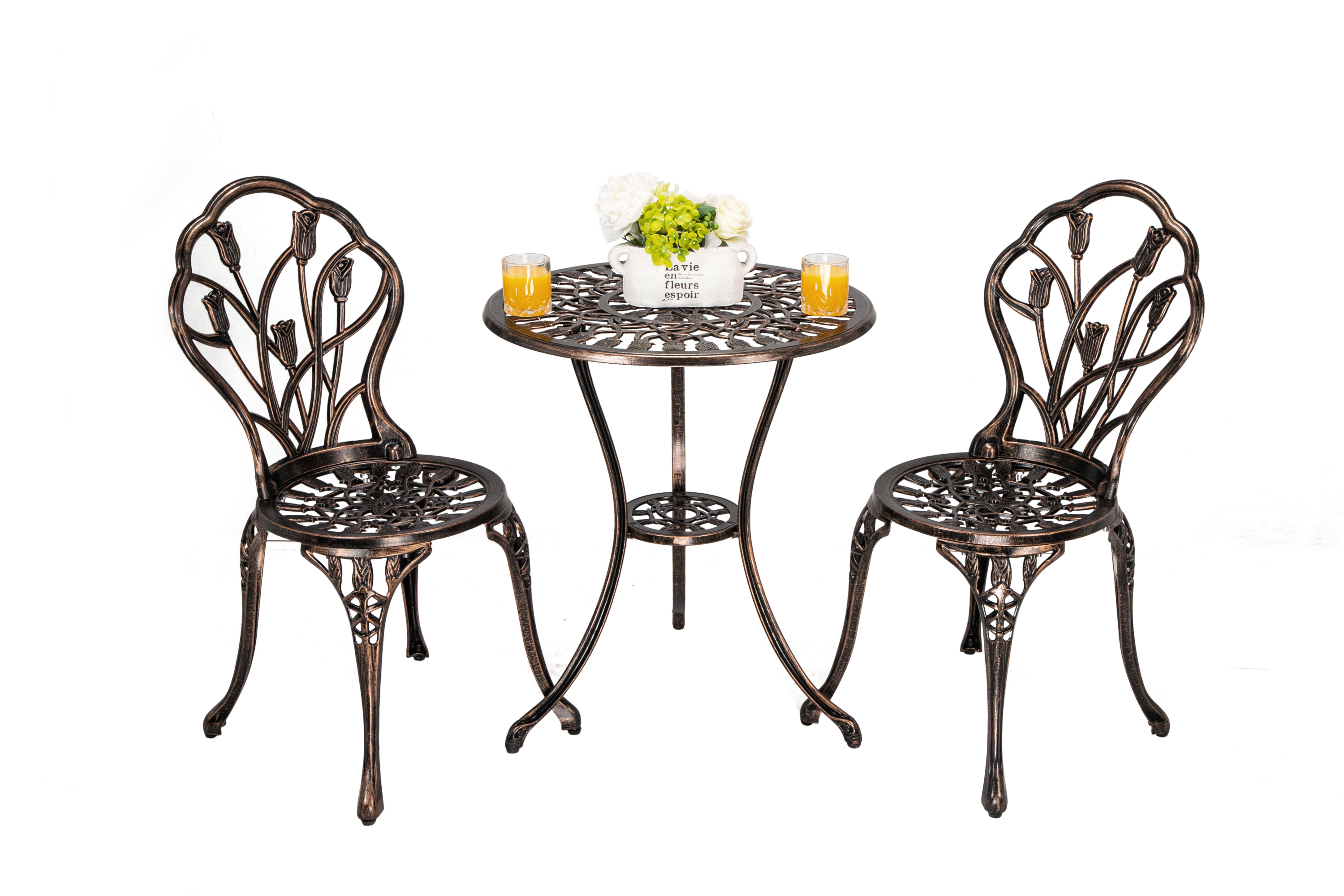 CAST ALUMINUM BISTRO TULIP SET - Atlantic Fine Furniture Inc