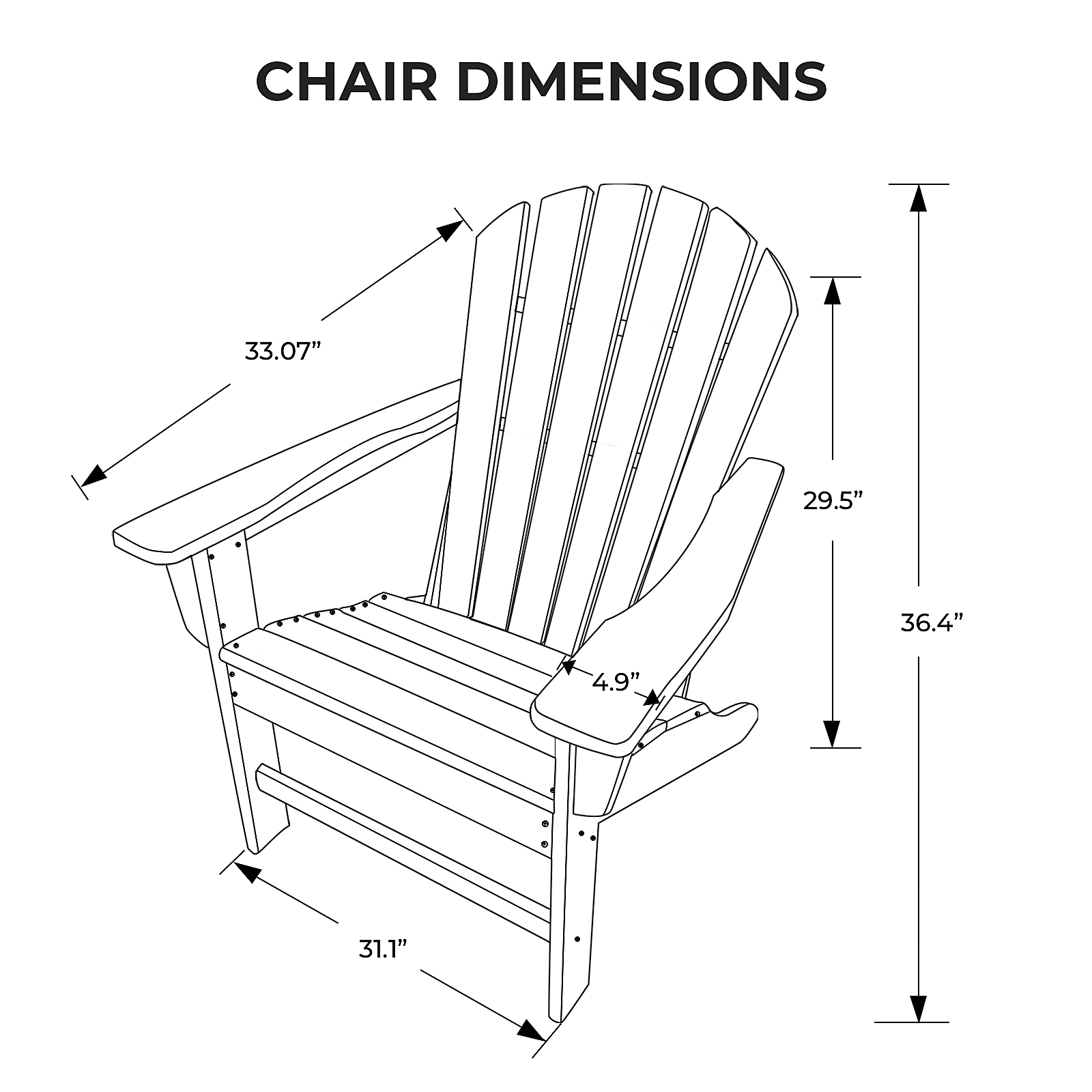 UM HDPE Resin Wood Adirondack Chair - Blue - Atlantic Fine Furniture Inc