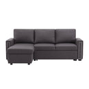Orisfur. 83" Pull Out Sleeper Sofa Reversible L-Shape 3 Seat Sectional Couch with Storage Chaise for Living Room Furniture Set - Atlantic Fine Furniture Inc