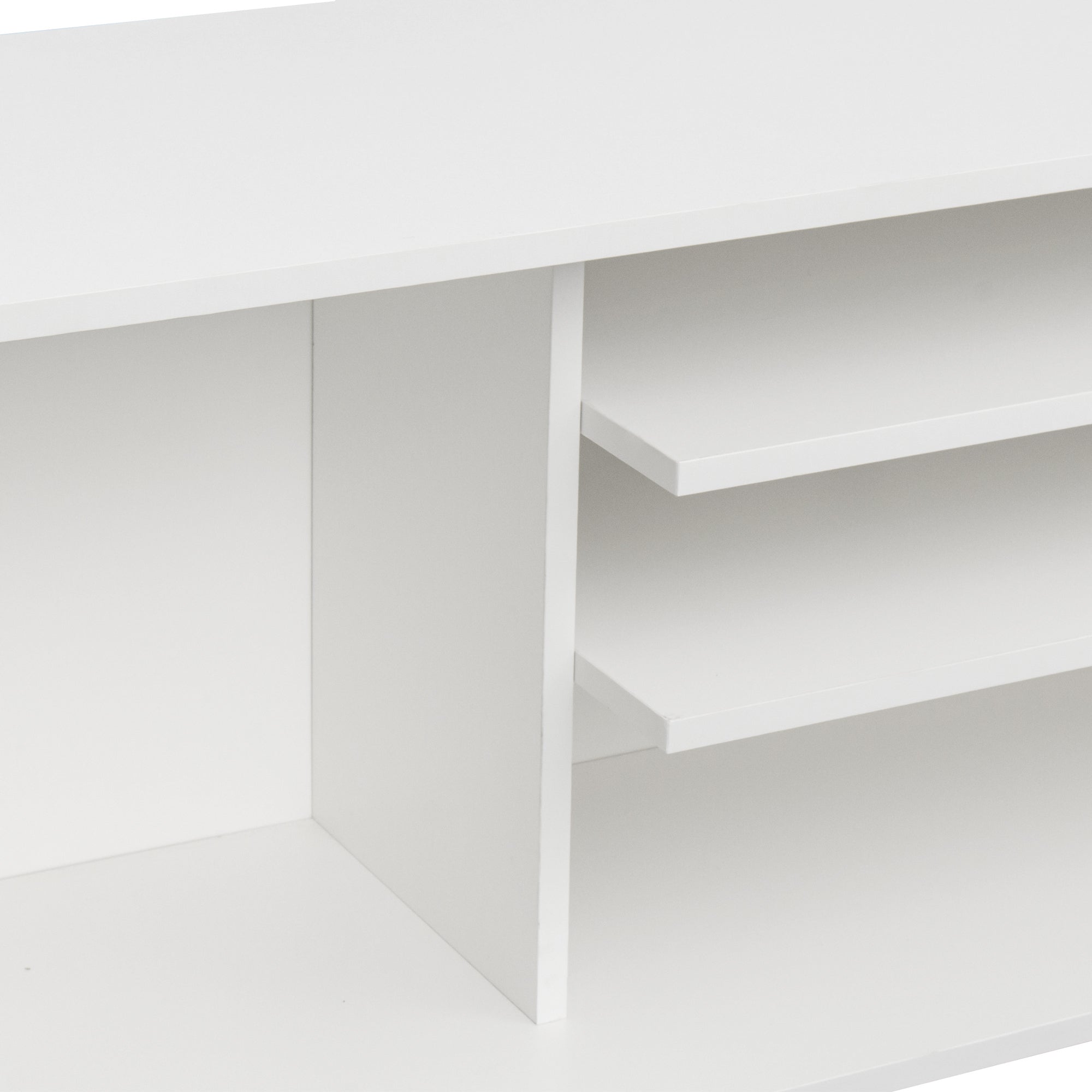 TV Stand Use in Living Room Furniture with 1 storage and 2 shelves Cabinet, high quality particle board,White - Atlantic Fine Furniture Inc