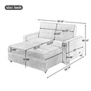 Orisfur. 66" Convertible Sleeper Bed, Adjustable Loveseat Couch with Dual USB Ports for Living Room Space - Atlantic Fine Furniture Inc