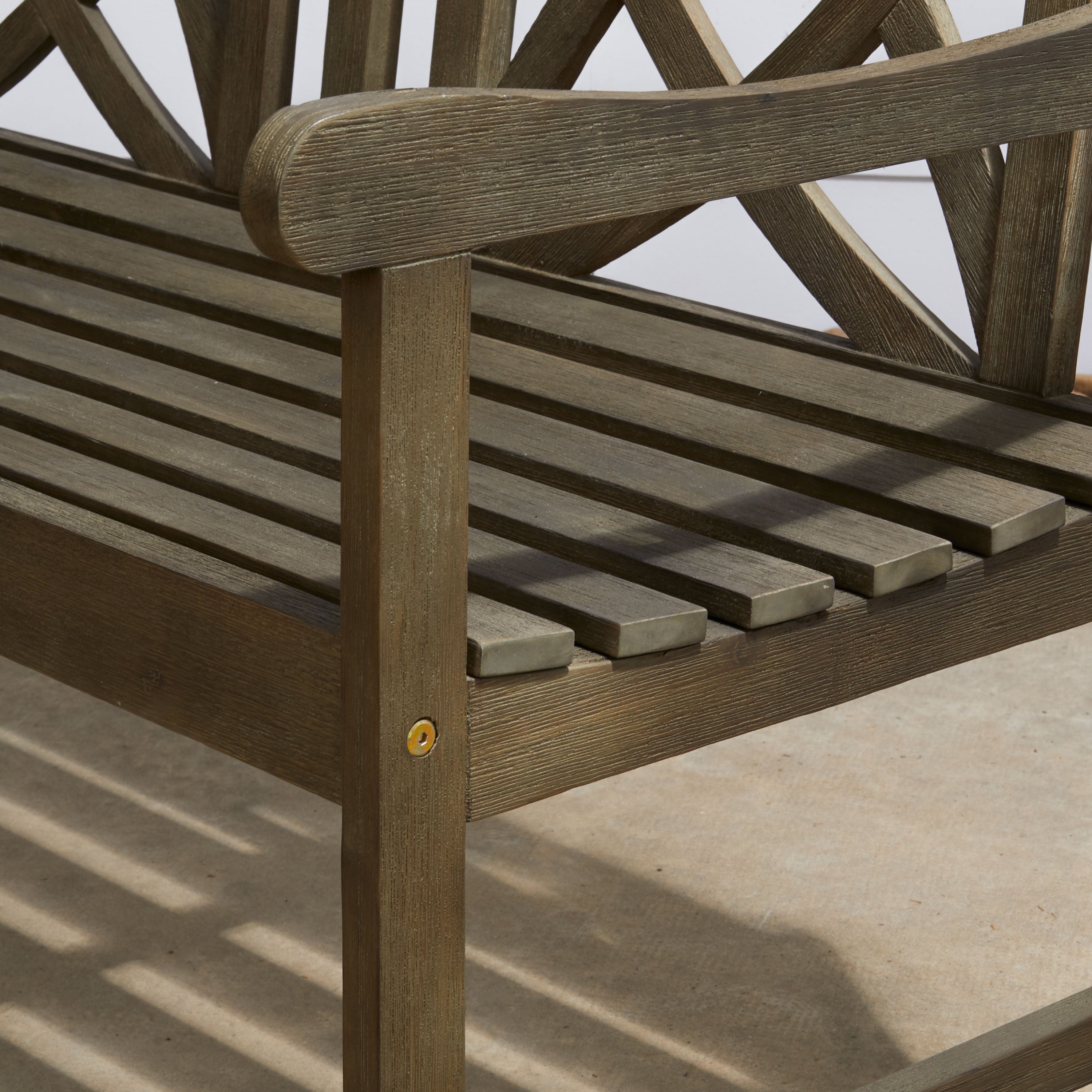 Renaissance Outdoor Patio 4-foot Hand-scraped Wood Garden Bench - Atlantic Fine Furniture Inc